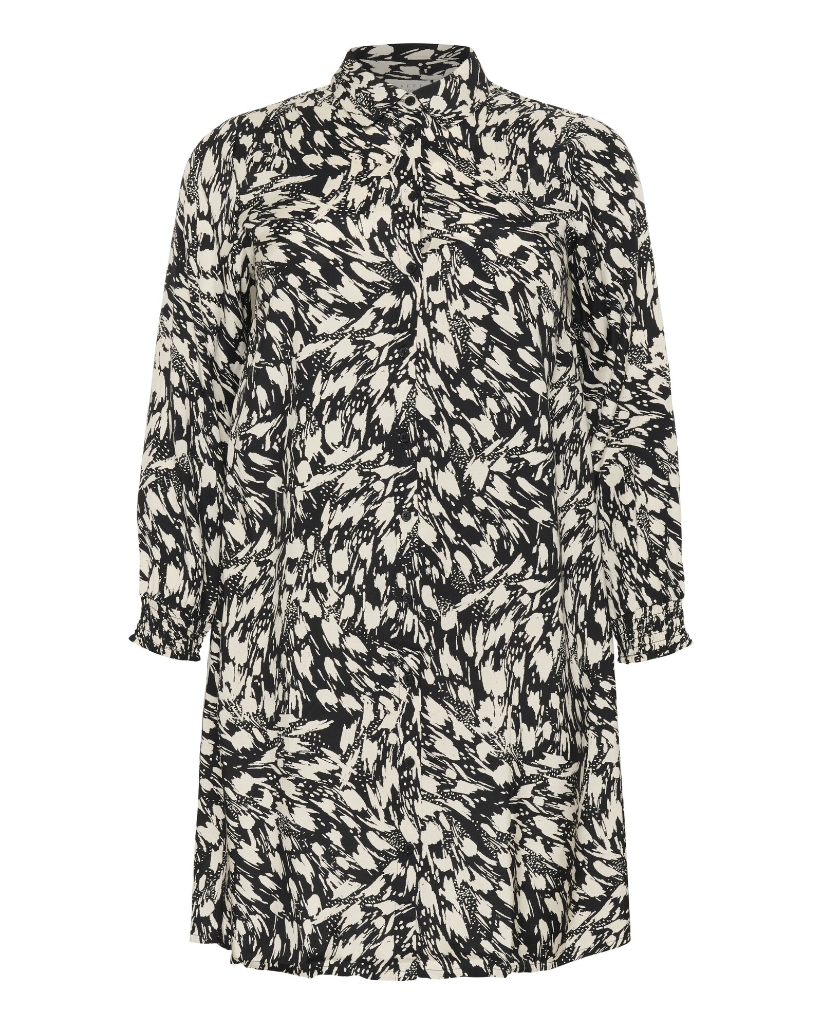 KAFFE CURVE Rochie tip bluză Jamia  negru / alb
