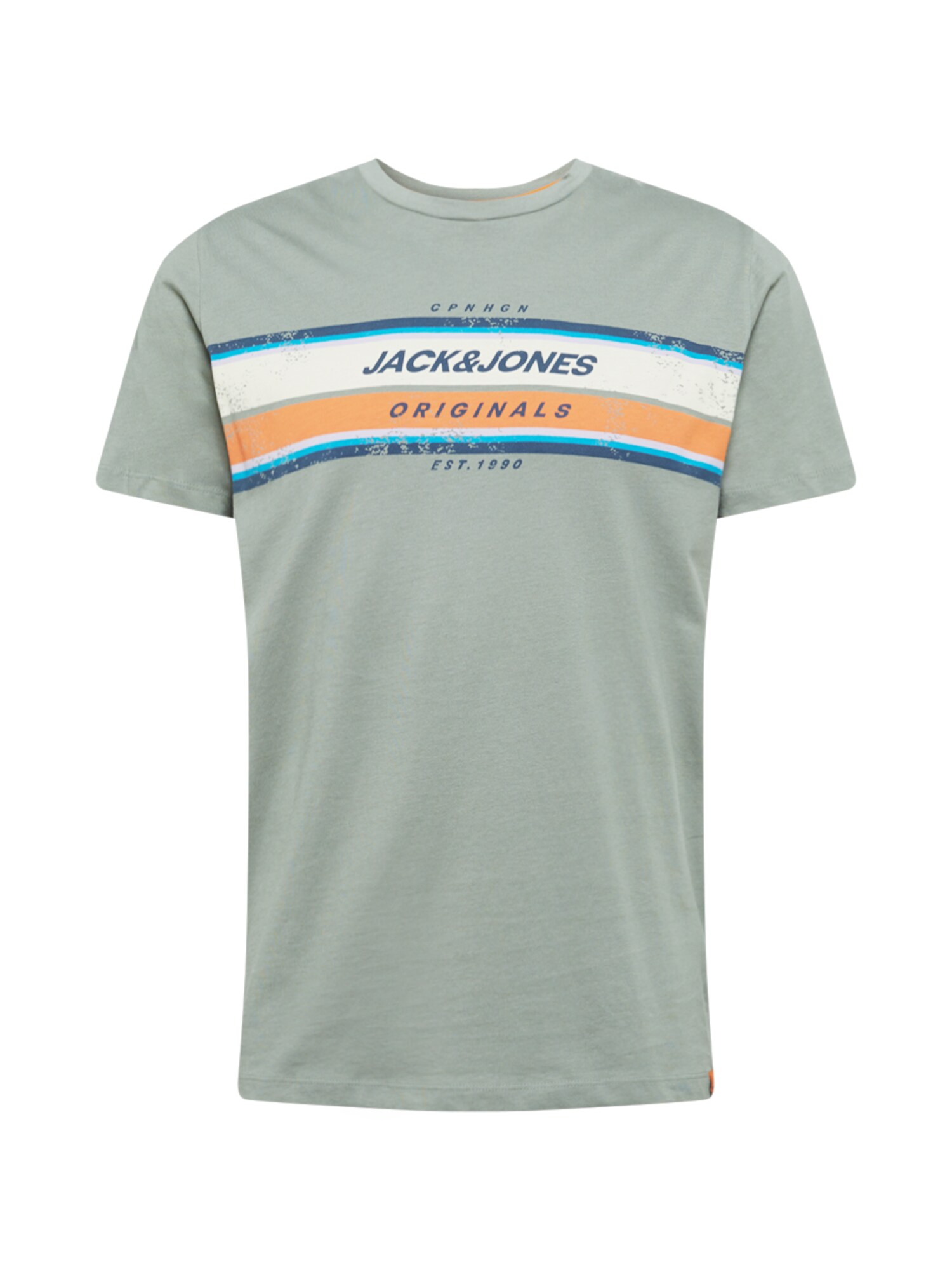 JACK & JONES Majica ''''Tyler''''  oliva / be / oranna / modra