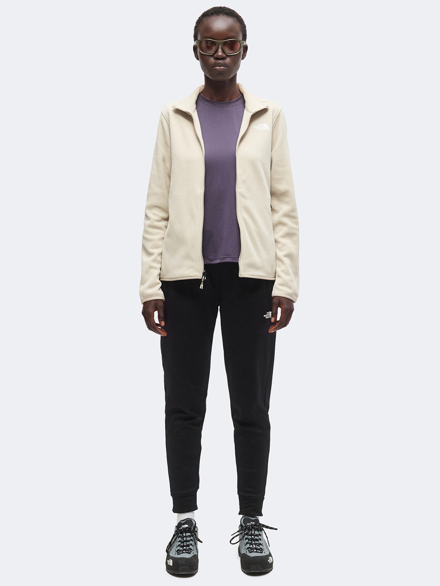 THE NORTH FACE Chaqueta polar funcional 'GLACIER'  piedra / blanco – imagen 4