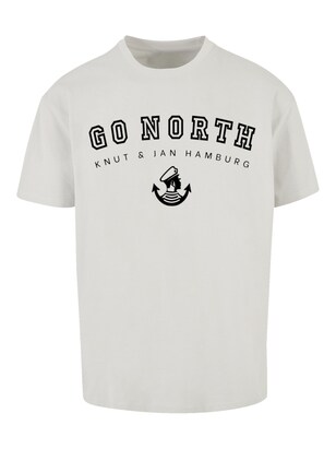 F4NT4STIC Shirt ‘Go North Knut & Jan Hamburg’ Grijs / Zwart