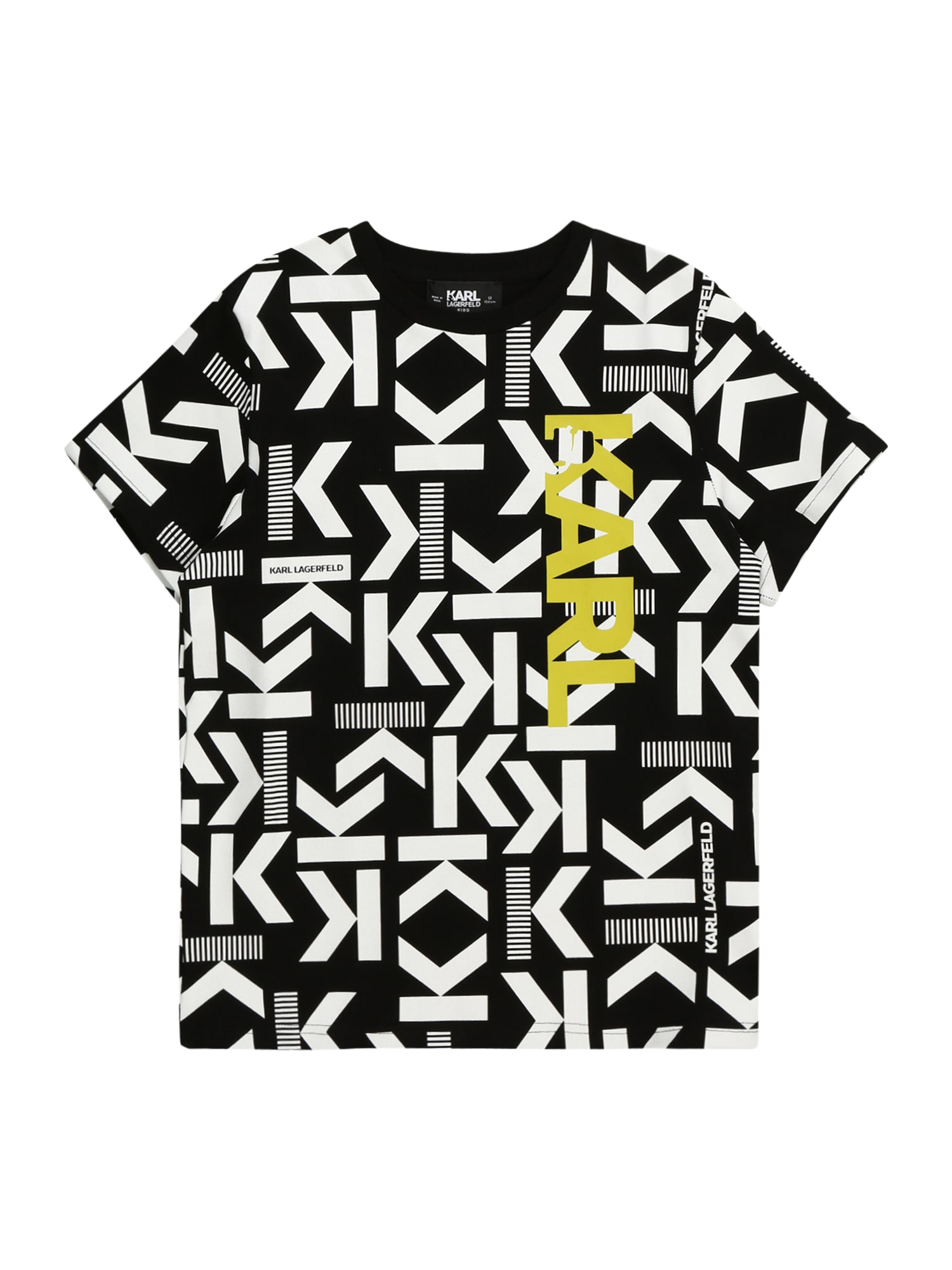Karl Lagerfeld Тениска  лимоненожълто / черно / бяло