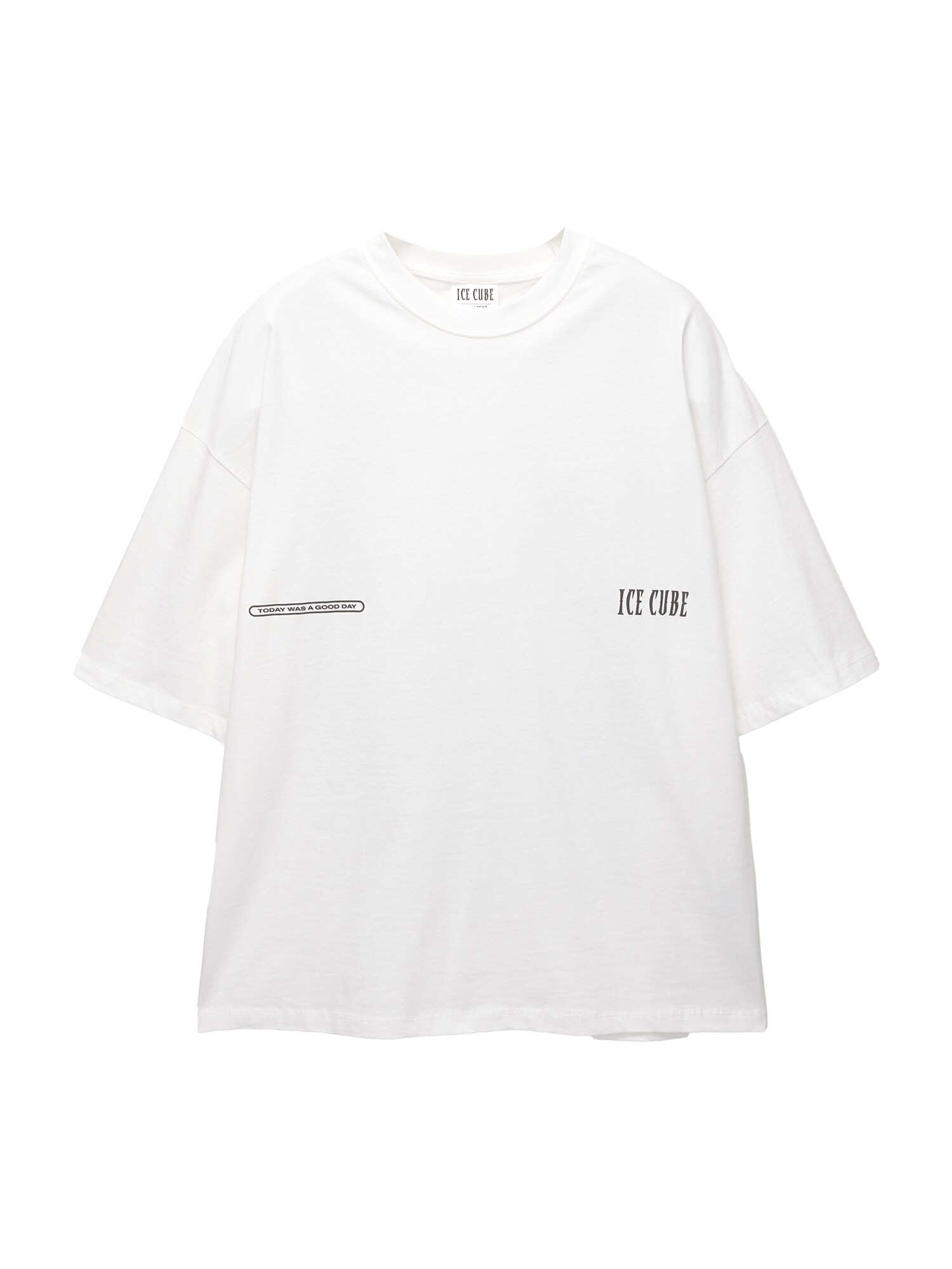 Pull&Bear Póló 'ICE CUBE'  fekete / fehér akciós termékkép 1