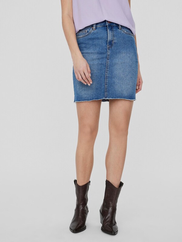 Vero Moda Faith Mid Rise Denim Raw Edge Minirock