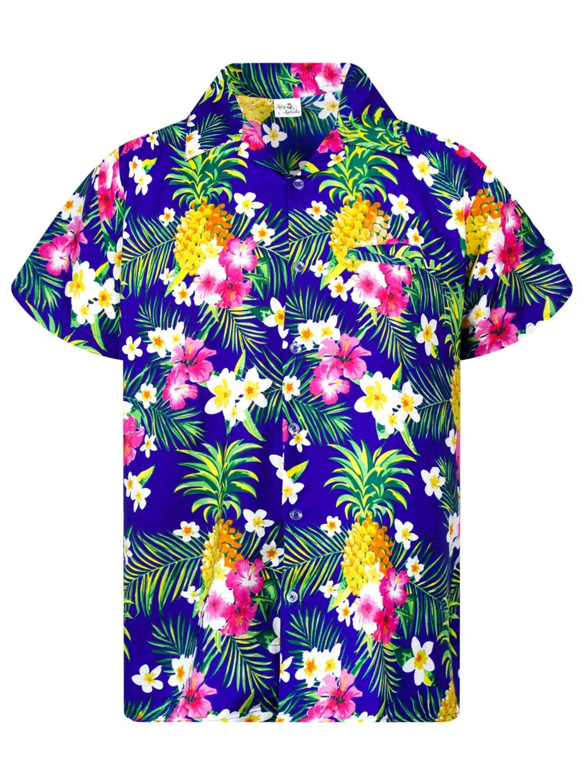King Kameha T-shirt 'Pineapple Flowers' herr