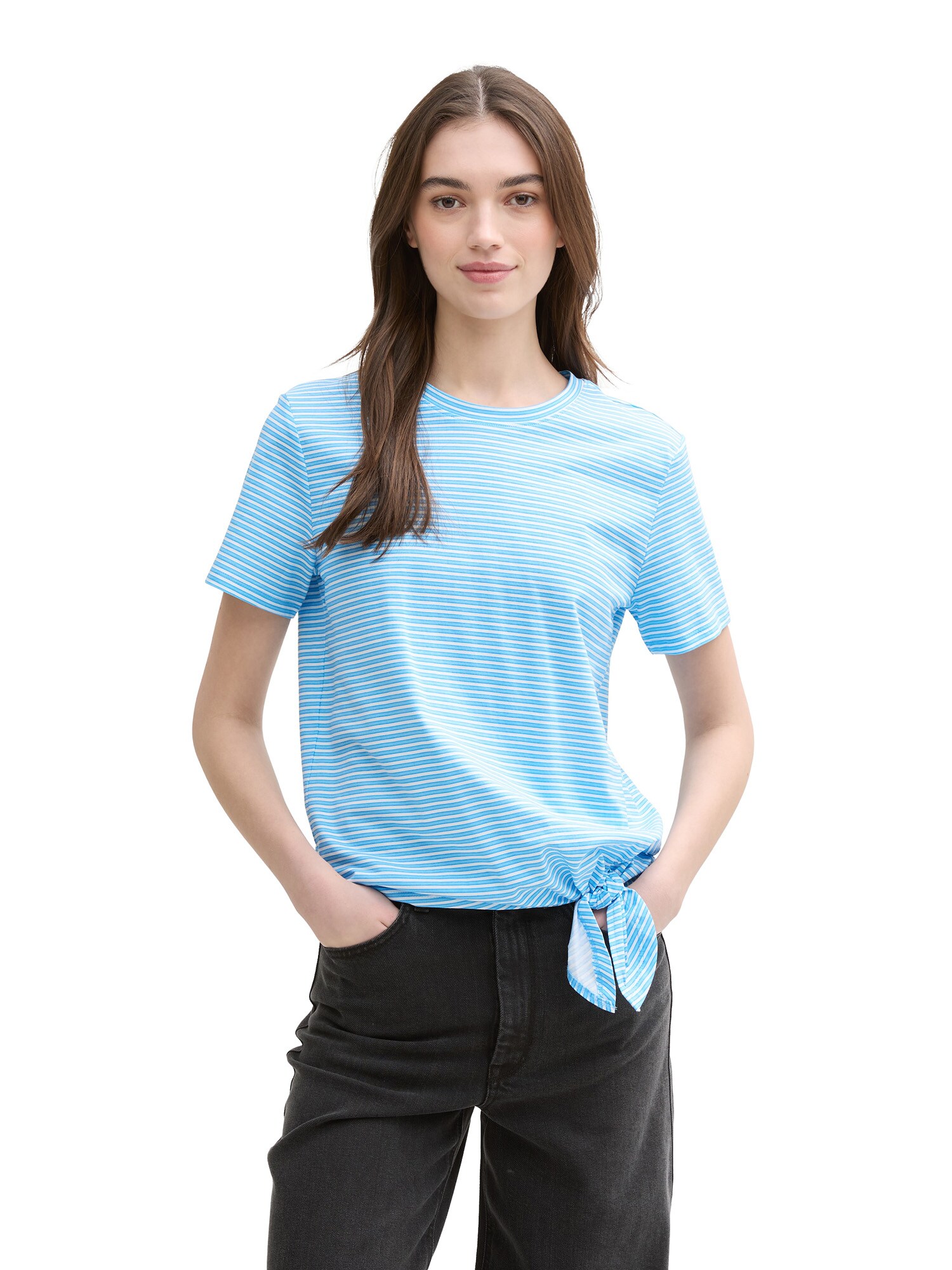 TOM TAILOR DENIM Póló  kék / égkék / fehér termék 2. képe