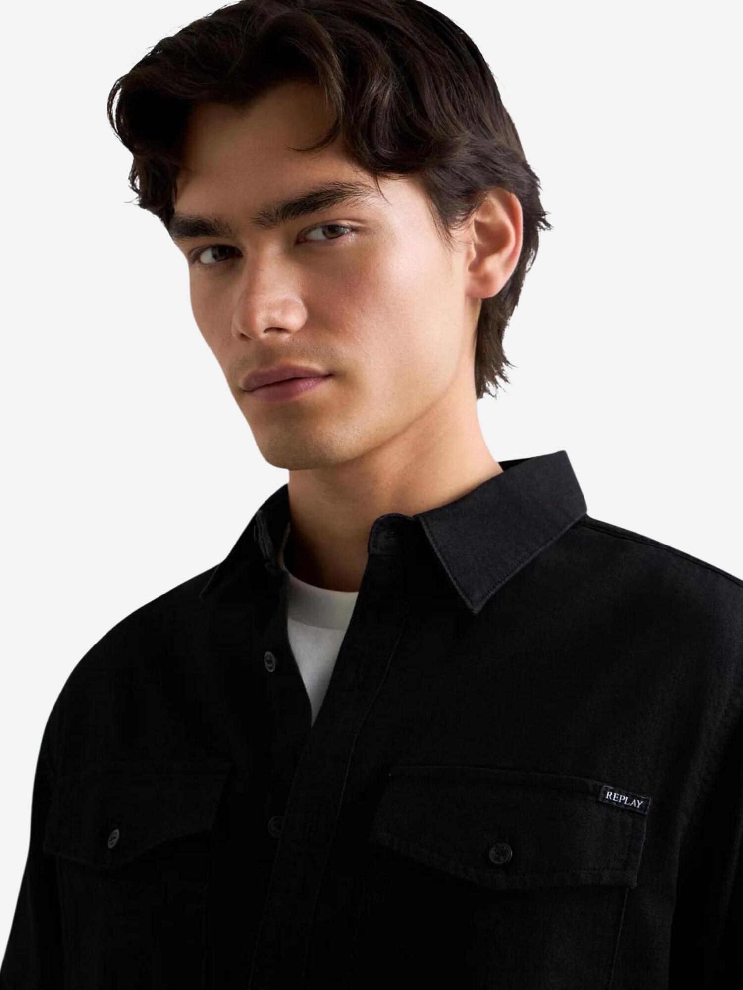 REPLAY Camisa  negro – imagen 4