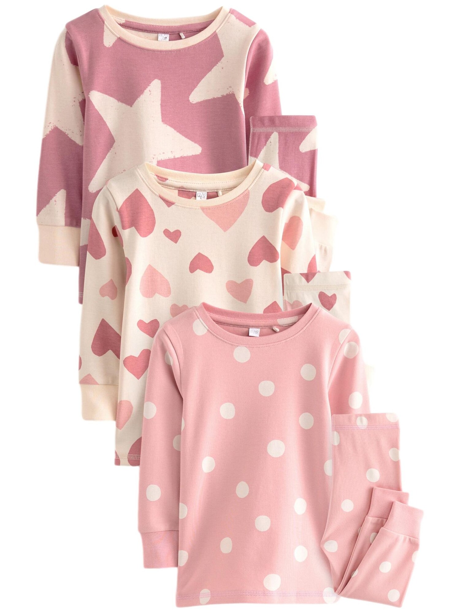 Next Pijamale  crem / roz / roz pal