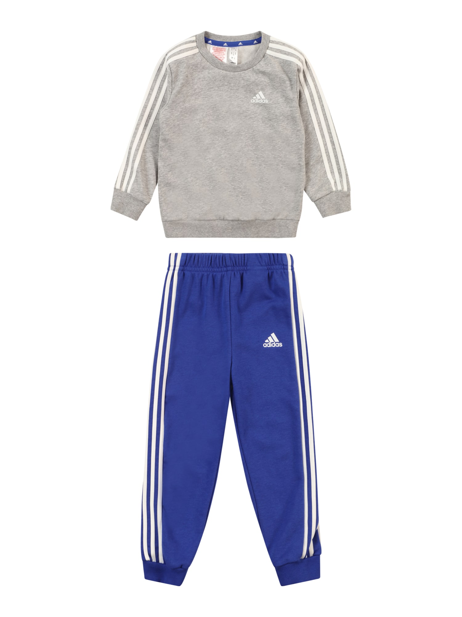 ADIDAS SPORTSWEAR Облекло за трениране 'Essentials 3-Stripes'  синьо / сив меланж / бяло