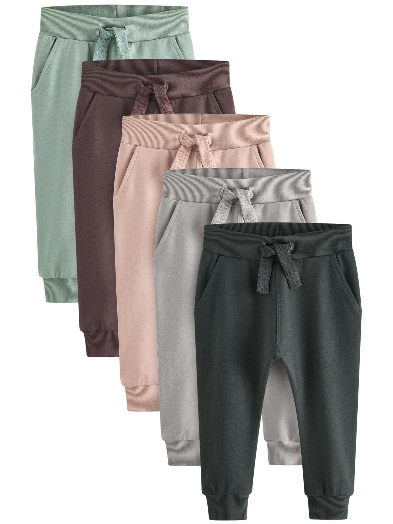 Next Pantaloni  maro / gri / verde mentă / negru
