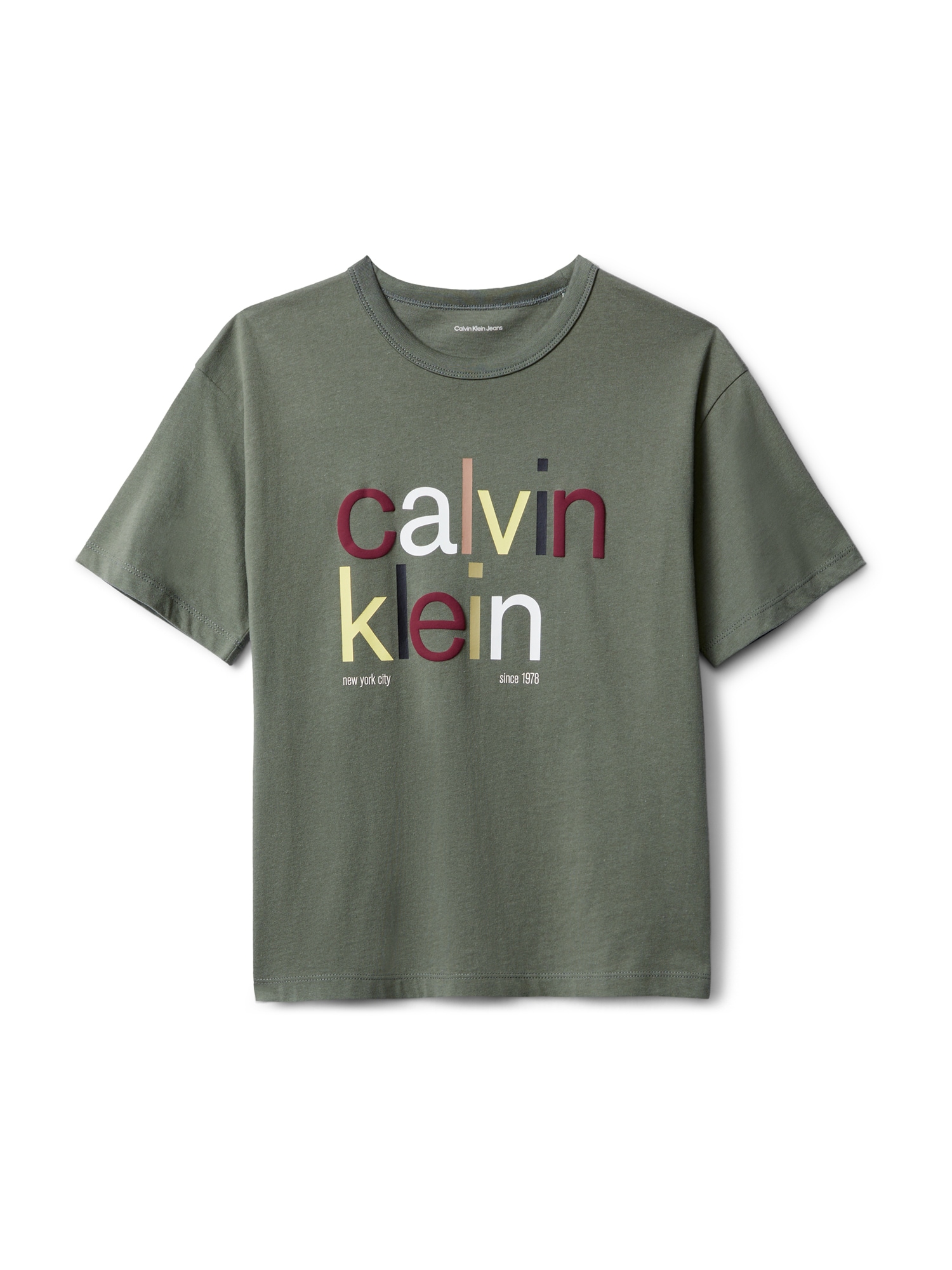 Calvin Klein Jeans Póló  fenyő / borvörös / fekete / fehér akciós termékkép 1