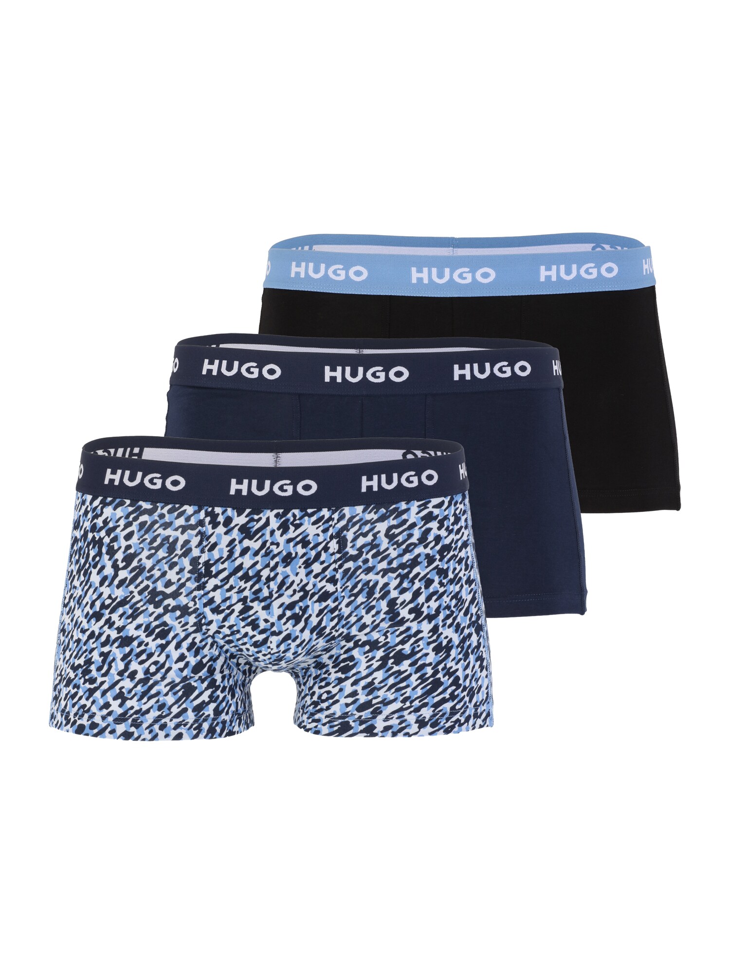HUGO Boxeri bleumarin / albastru deschis / negru / alb