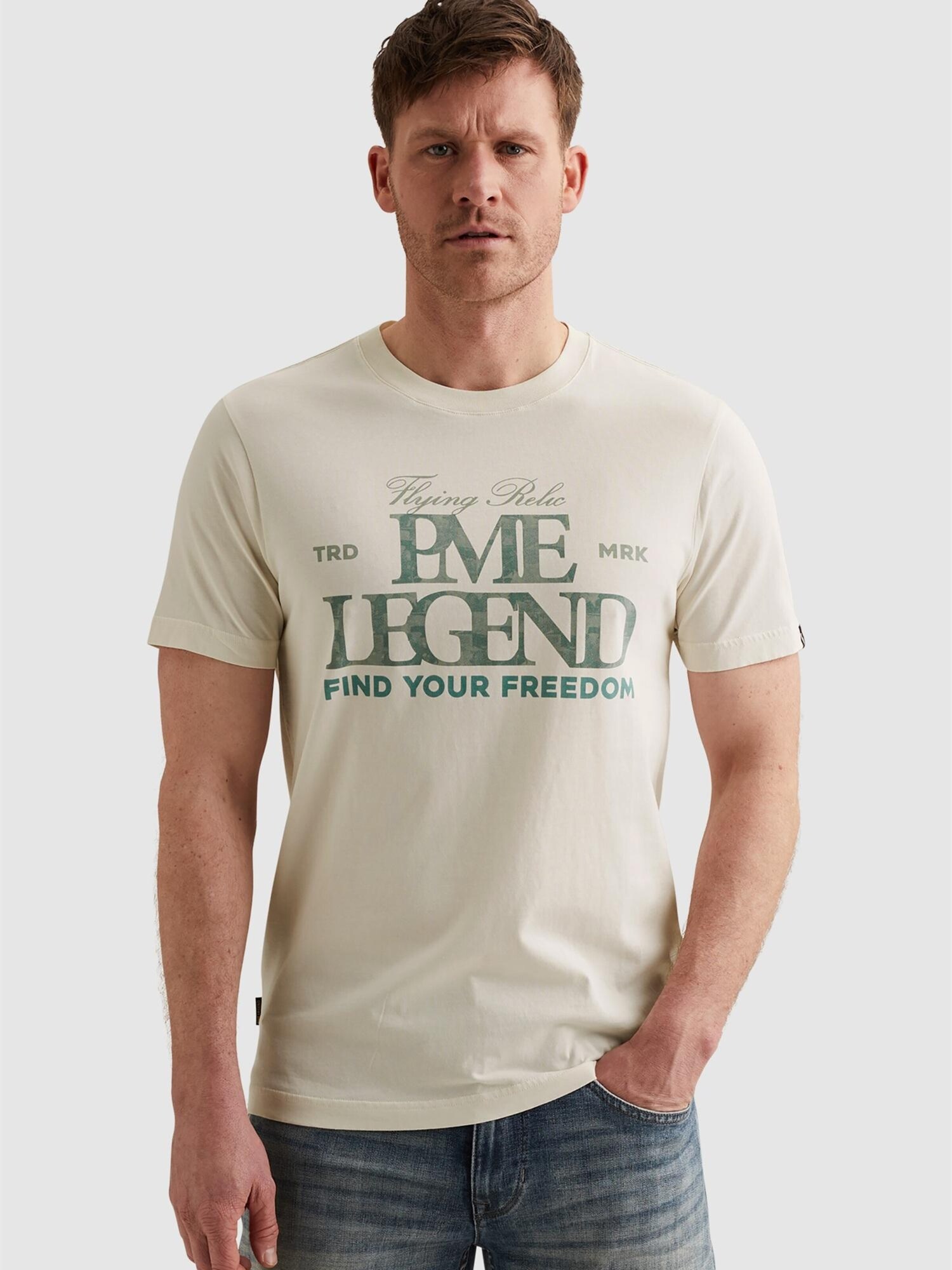Pme Legend Shirt 'T-shirt In Jersey With Large Artwork' Wit