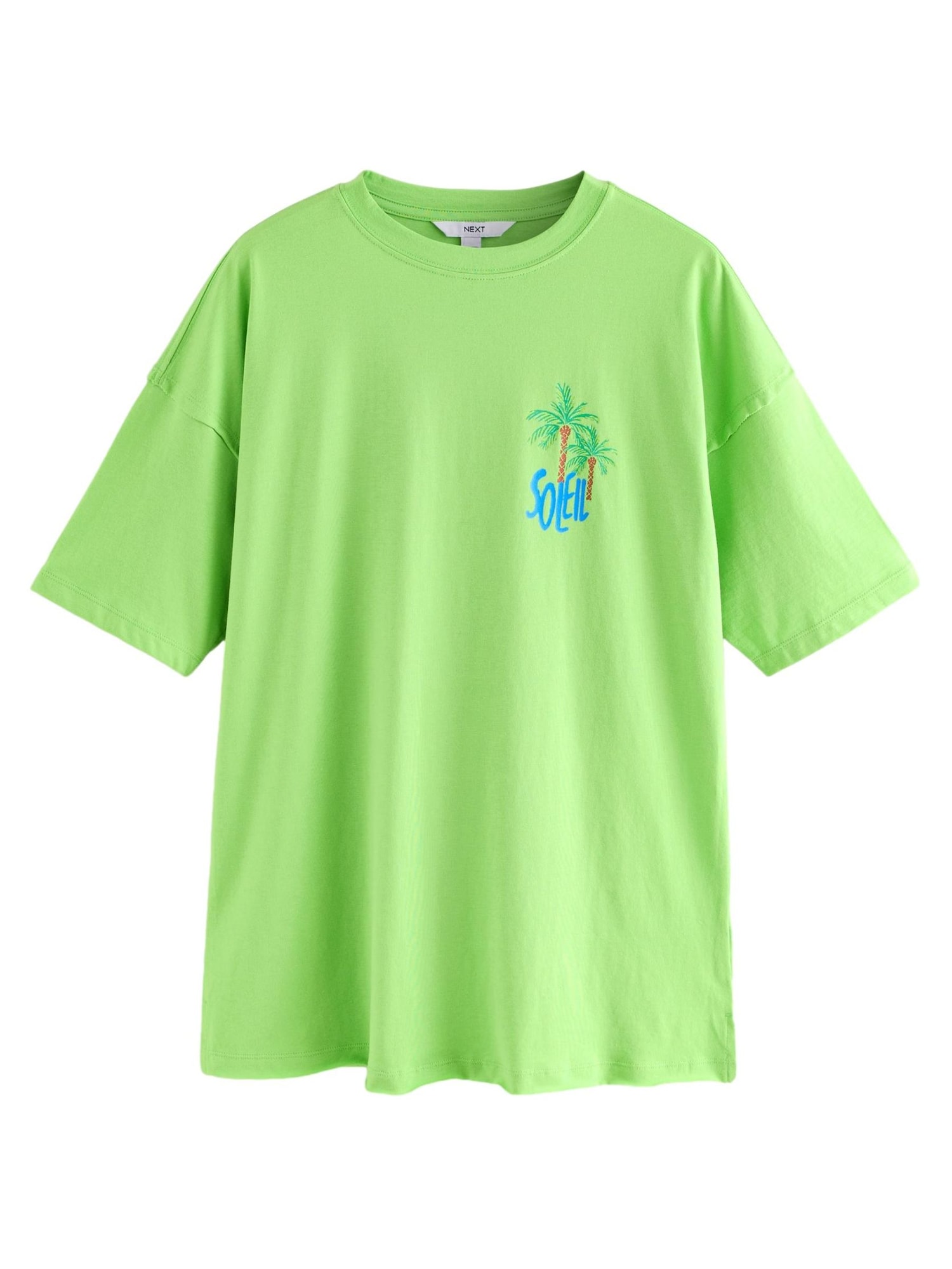 Next Tricou  albastru aqua / verde neon / portocaliu / alb