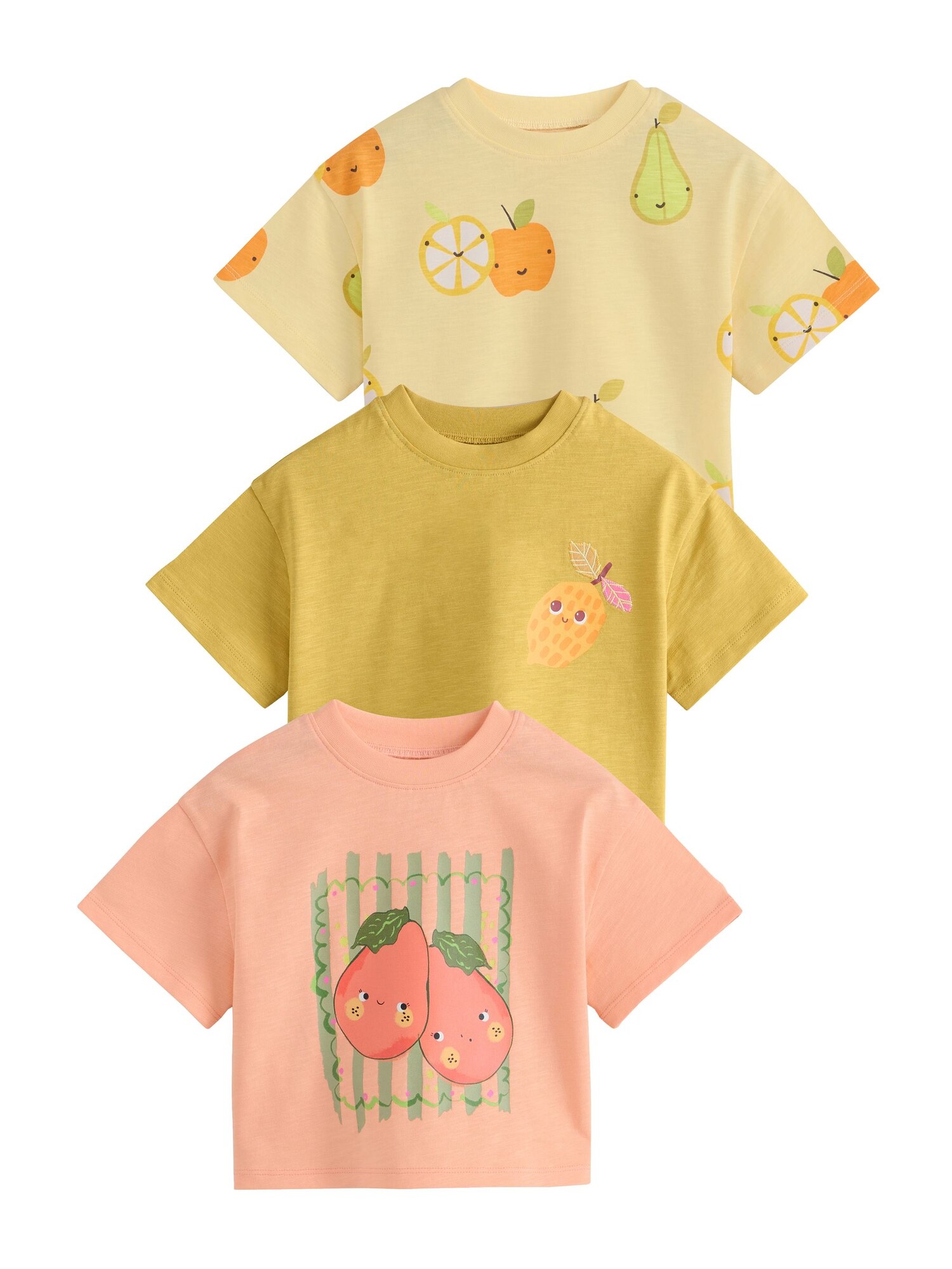Next Majica  pastelno rumena / zelena / pastelno oranžna / bela