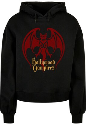 Merchcode Sweatshirt ‘Hollywood Vampires – Bat’ Geel / Bloedrood / Zwart