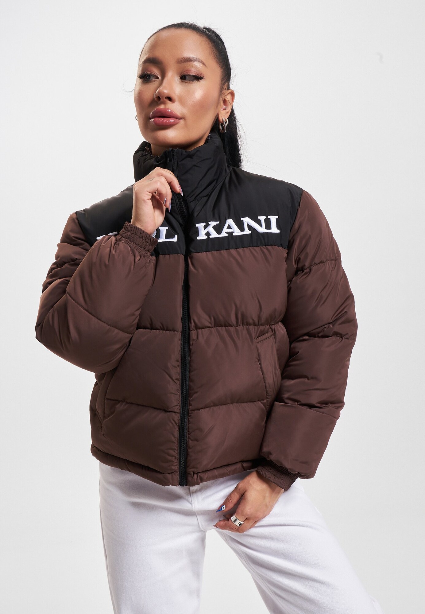 Karl Kani Téli dzseki  sötét barna / fekete / fehér termék 2. képe