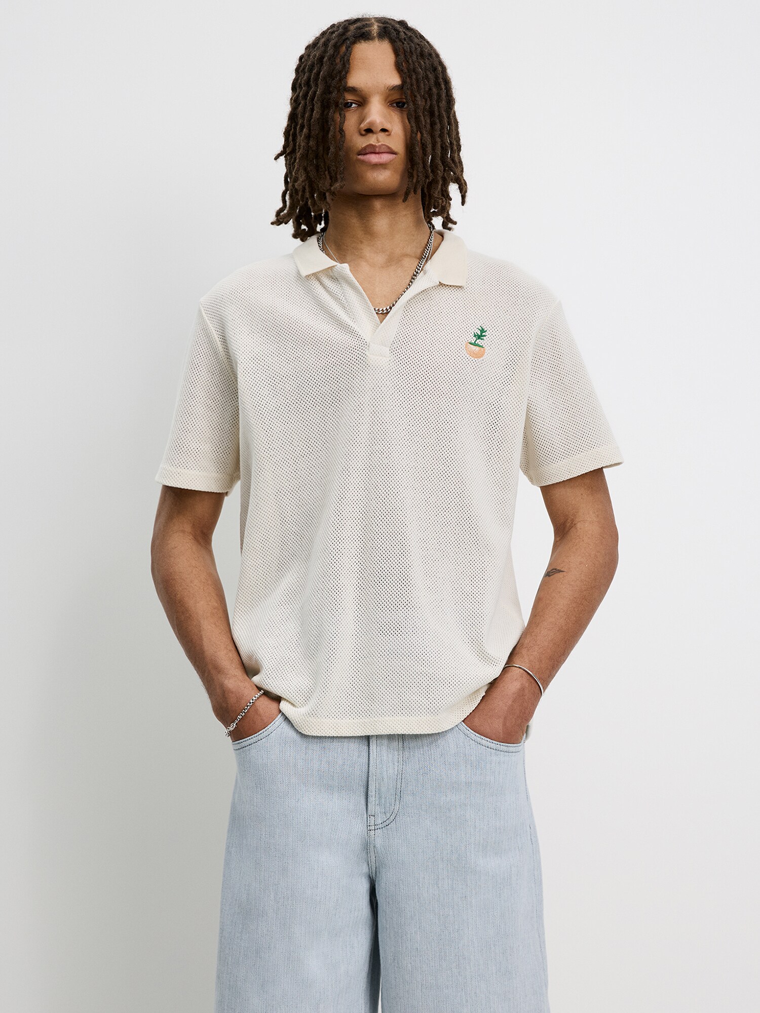 Pull&Bear Póló  testszínű / zöld termék 2. képe