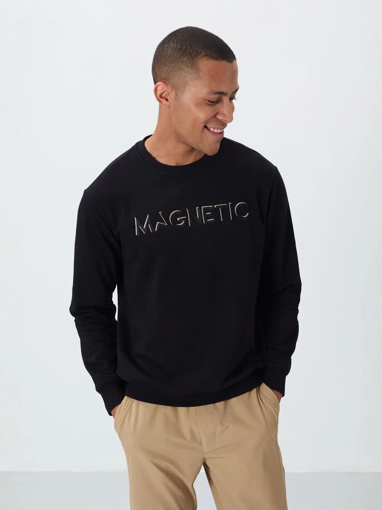 Tommy Life Sweater majica crna