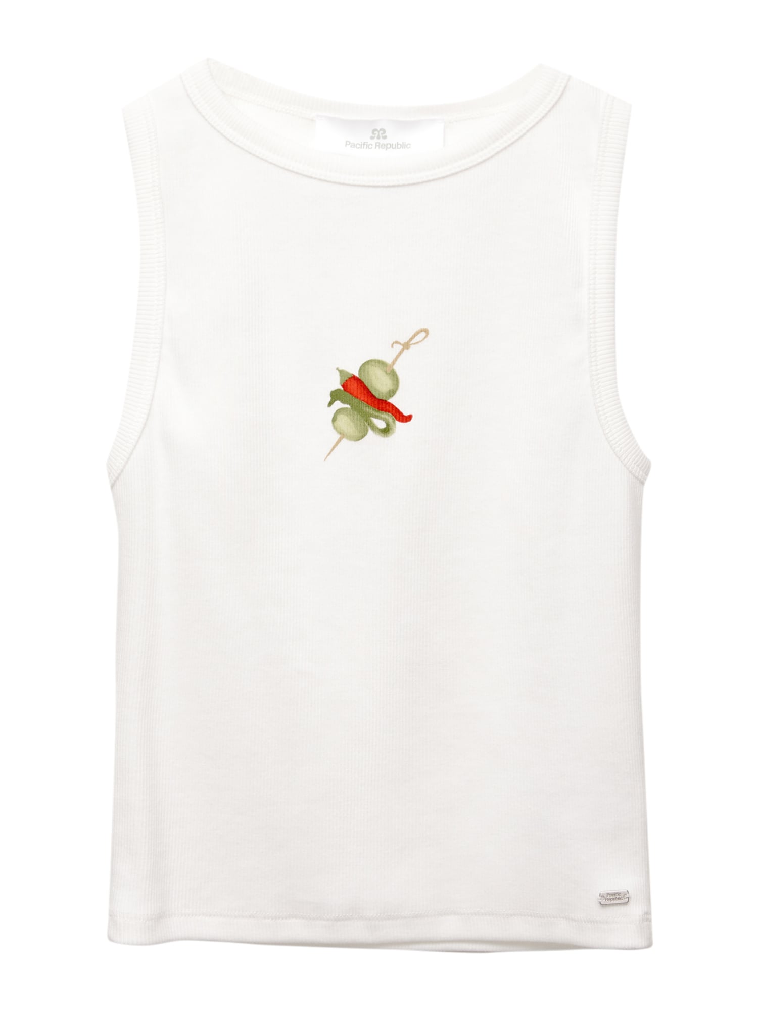 Pull&Bear Top GILDA  verde deschis / roși aprins / alb