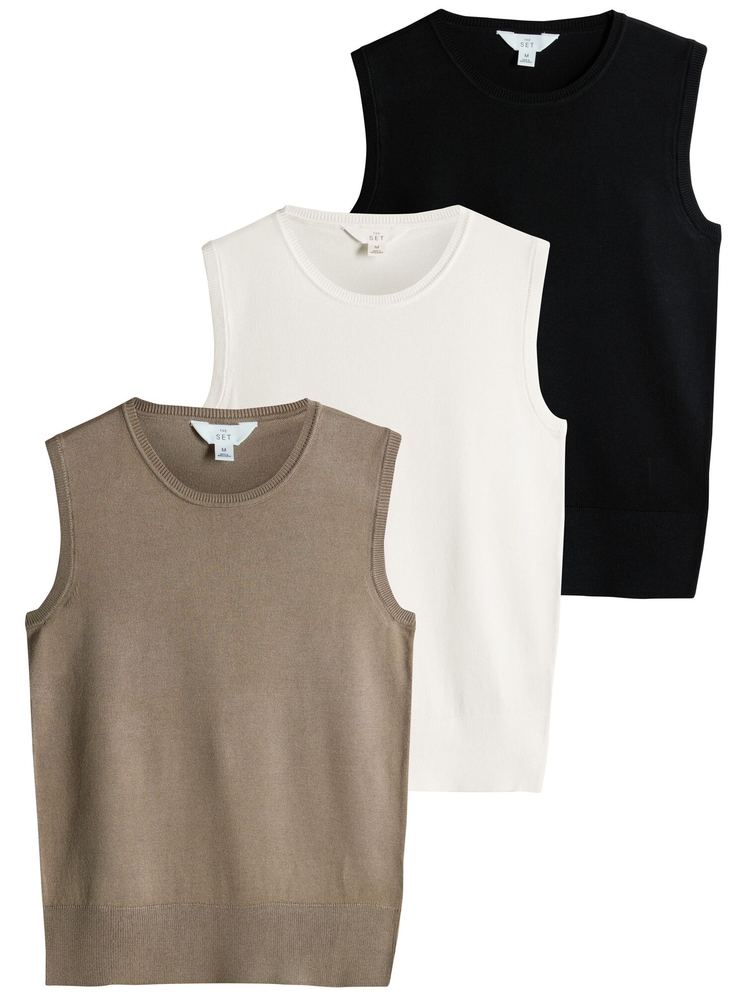 The Set Pulover  ciocolatiu / negru / alb
