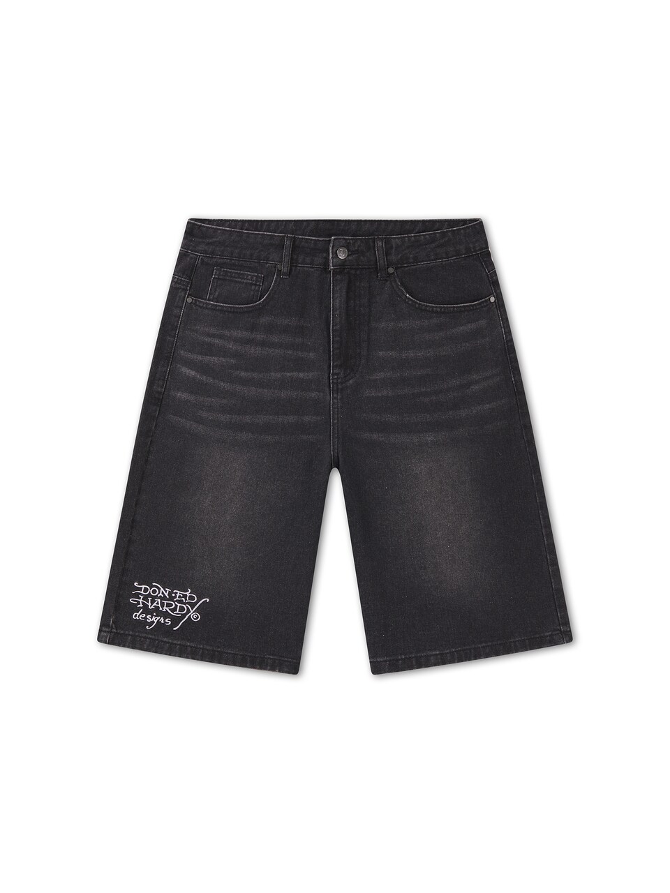 Jeans 'Skull Rose' ljusgrå / svart denim