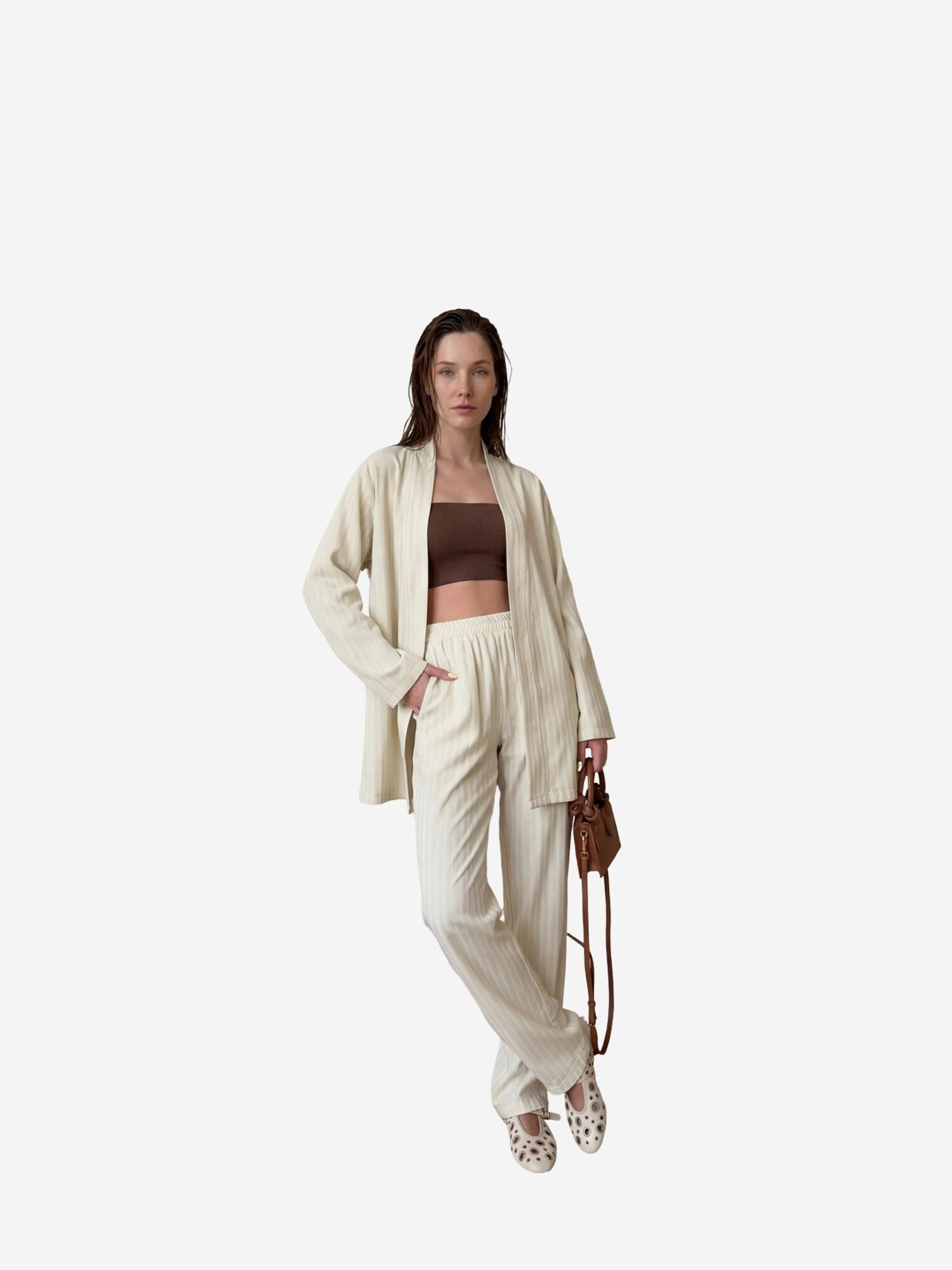 My fashion Jednodijelna pidžama 'Zweiteiliges Set' bež