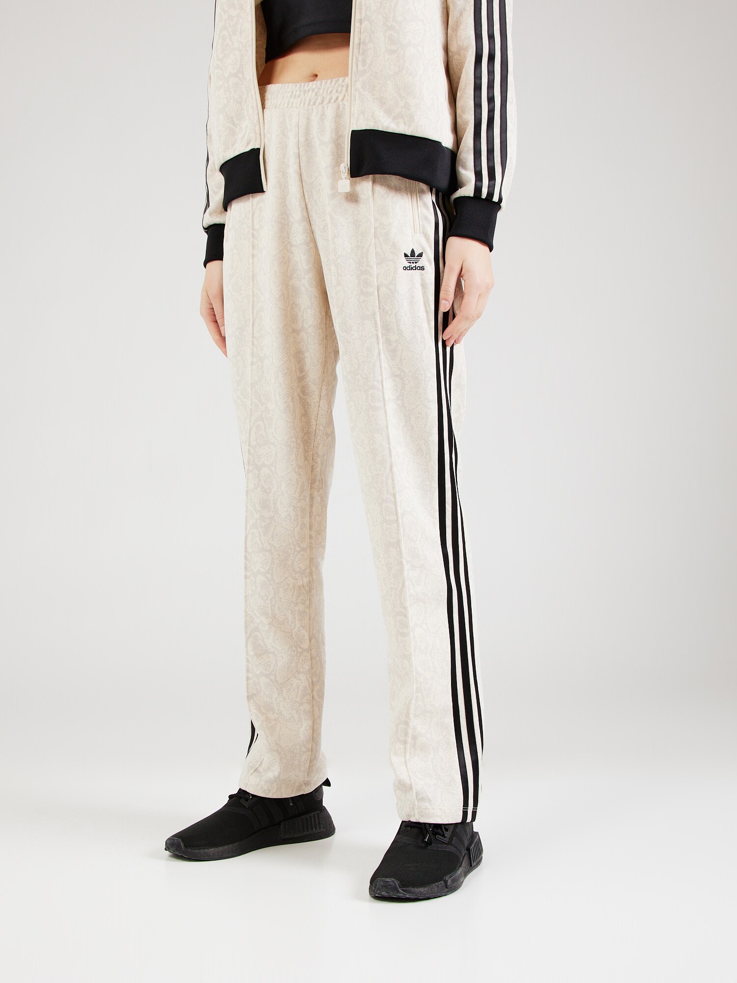 ADIDAS ORIGINALS Nadrág 'SNAKE'  ekrü / fekete / piszkosfehér termék 2. képe