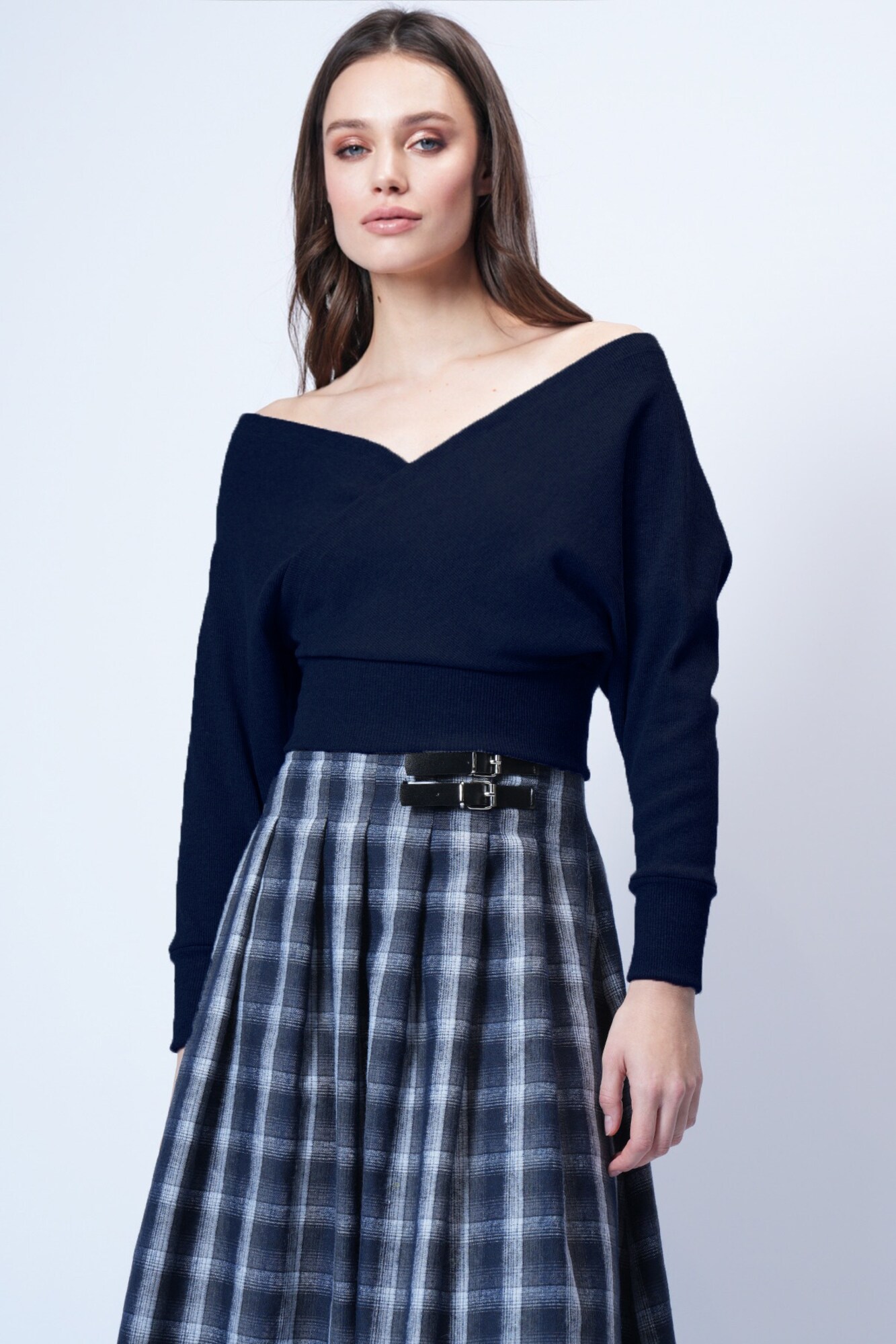 Trend Alaçatı Stili Pulover bleumarin