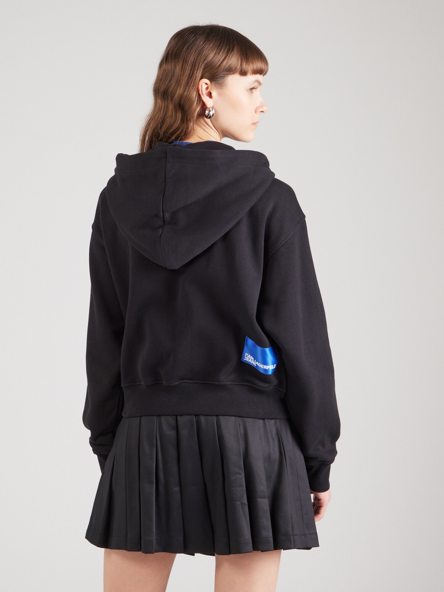 KARL LAGERFELD JEANS Tepláková bunda modrá / čierna / biela (obrázok 3)