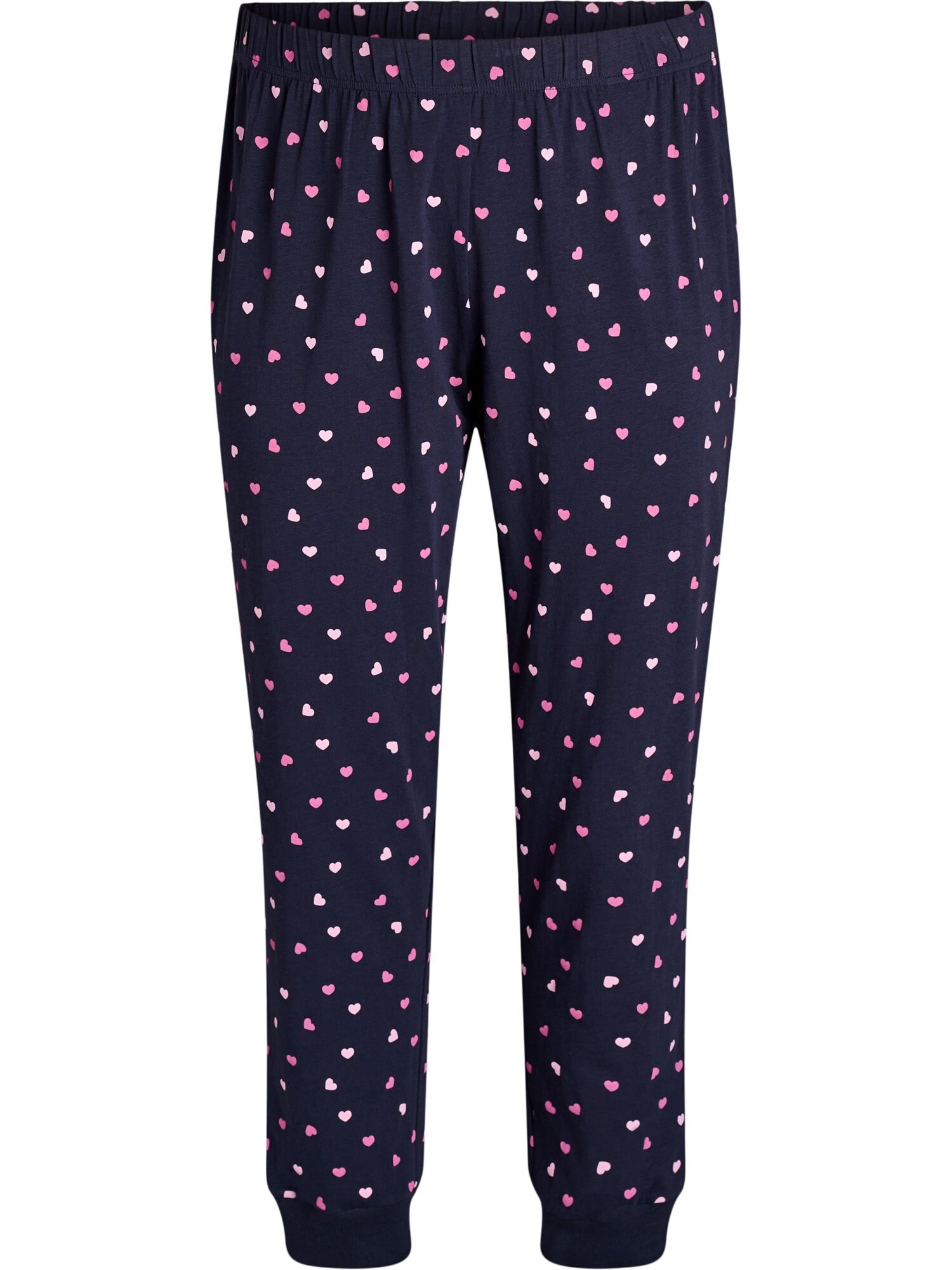Zizzi Pantaloni de pijama MHANNY  albastru noapte / roz / roz