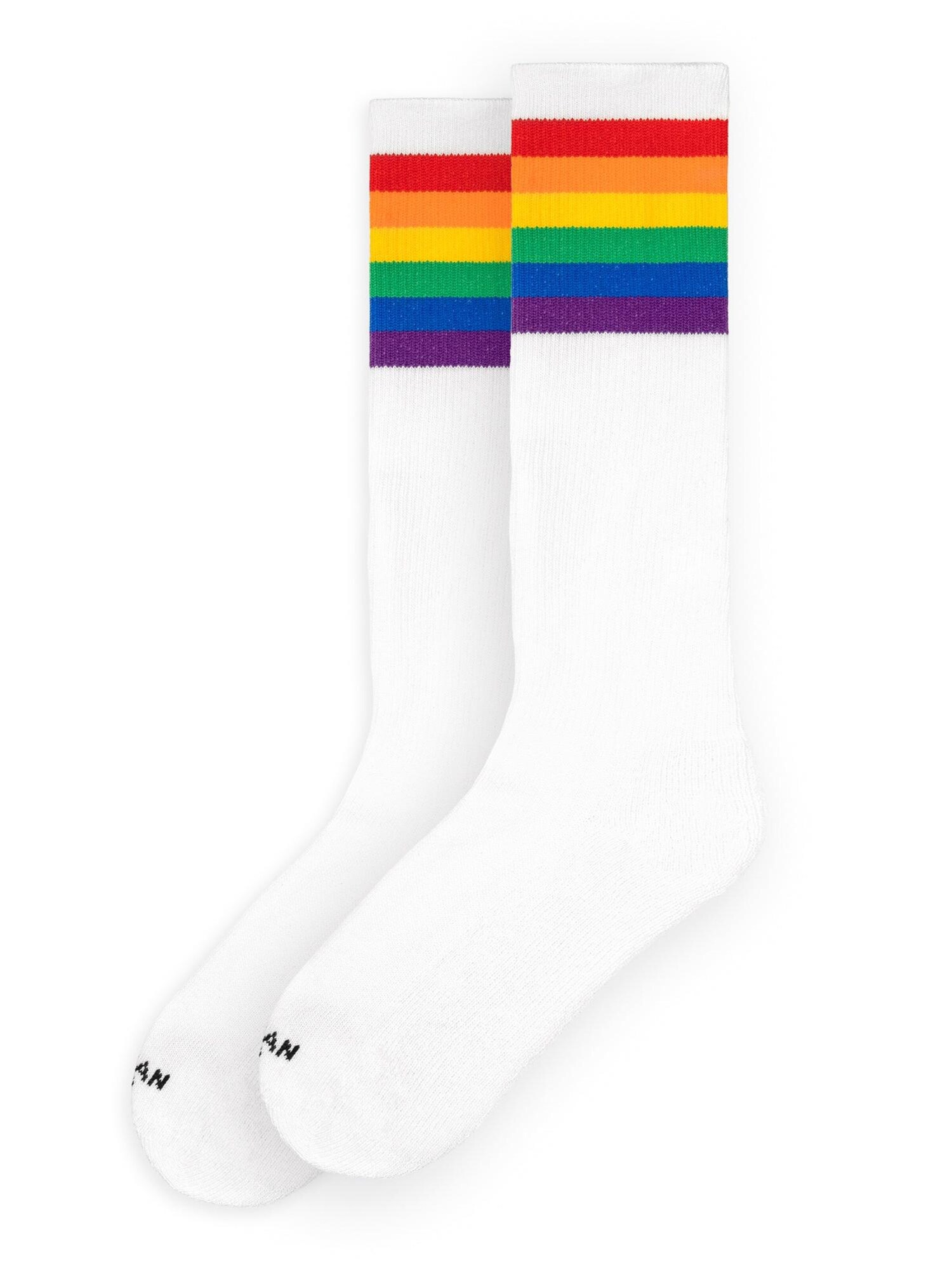 American Socks Calcetines hasta la rodilla 'Rainbow Pride' blanco