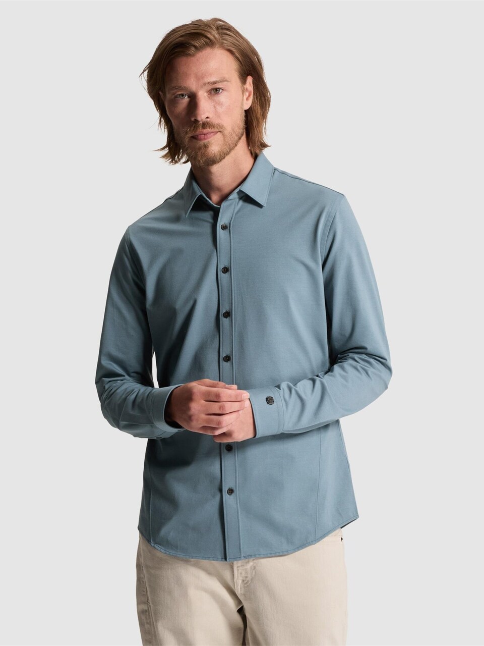 Skjorta 'Shirt in twill jersey with Kent collar'