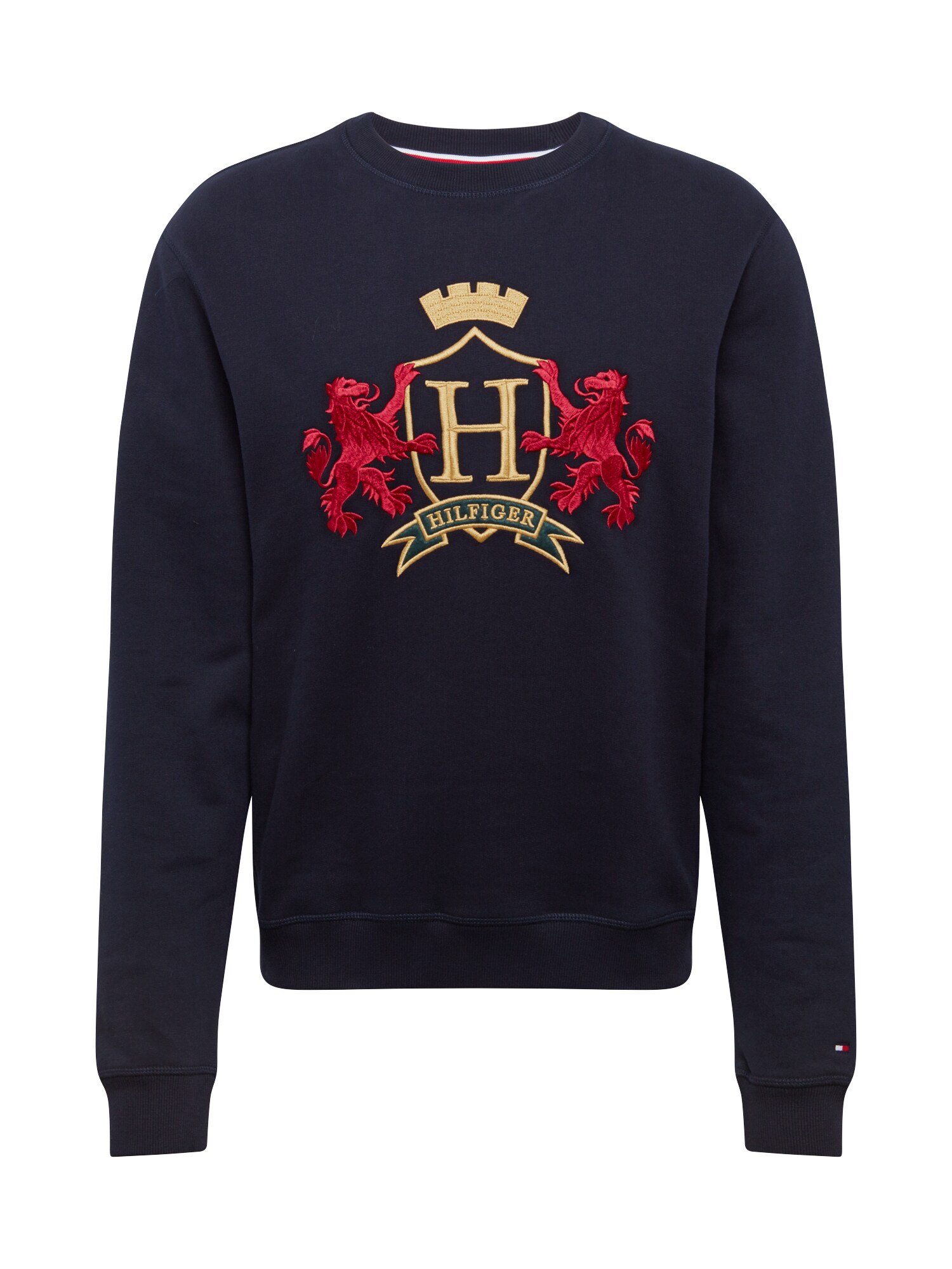 TOMMY HILFIGER Megztinis be užsegimo  tamsiai mėlyna / auksas / raudona / tamsiai žalia