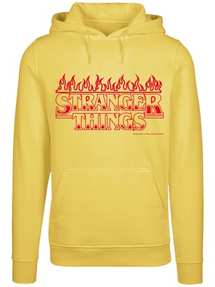 F4NT4STIC Sweatshirt ‘Stranger Things Flames Netflix TV Series’ Geel / Rood