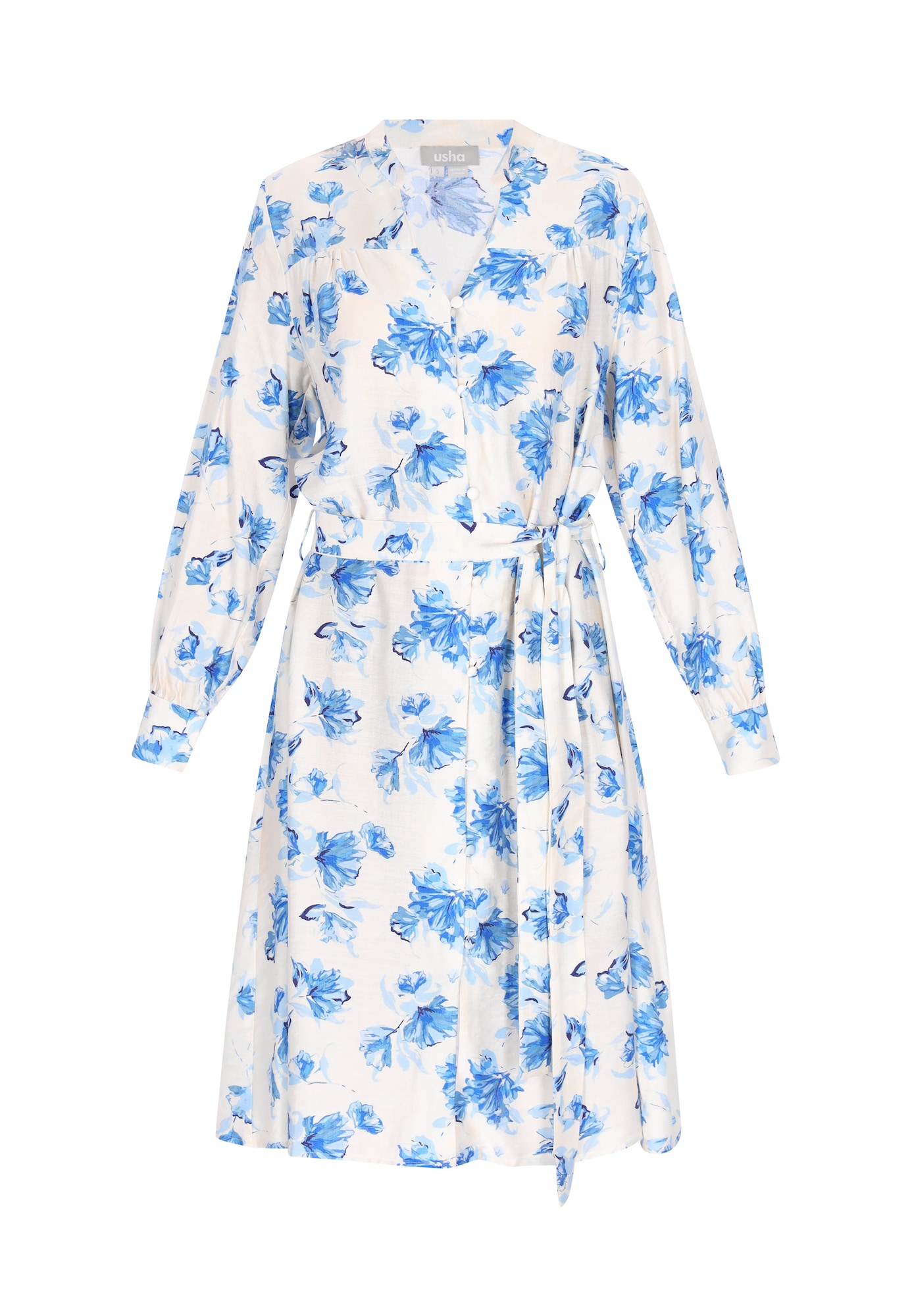 Usha Blousejurk Blauw / Pastelblauw / Wolwit