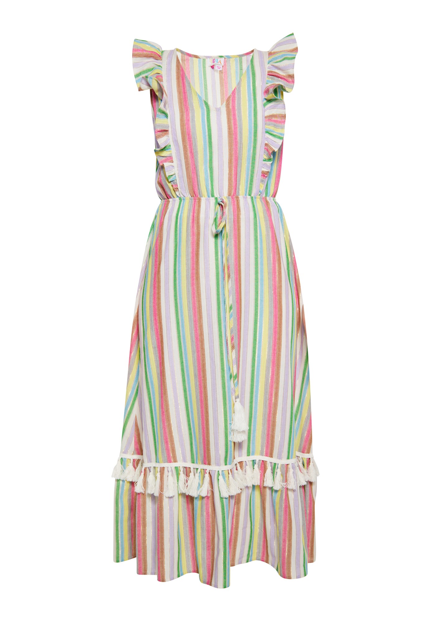 IZIA Rochie de vară  maro coniac / galben / mov lavandă / roz deschis