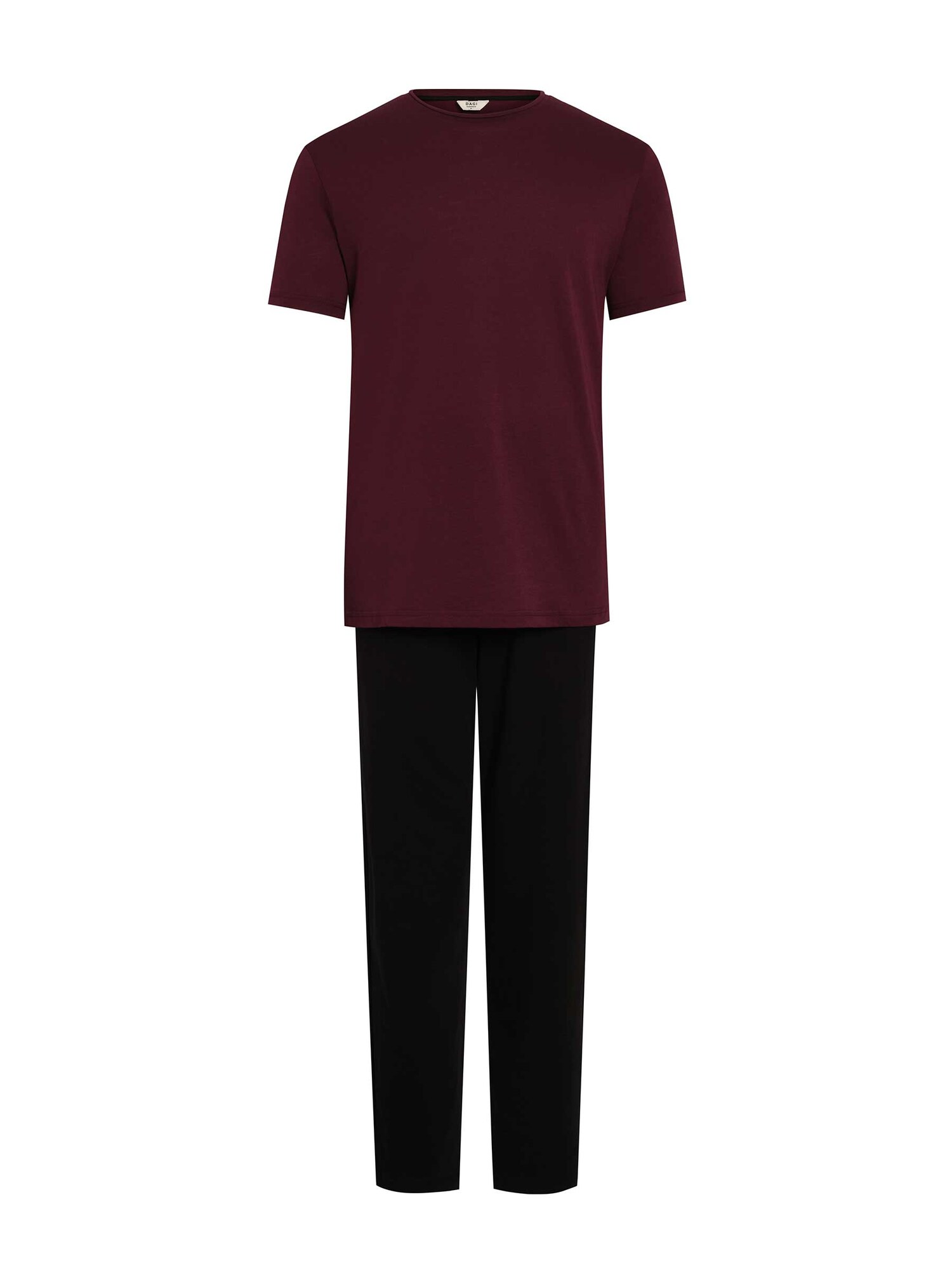 Dagi Pijama lungă  roșu bordeaux / negru