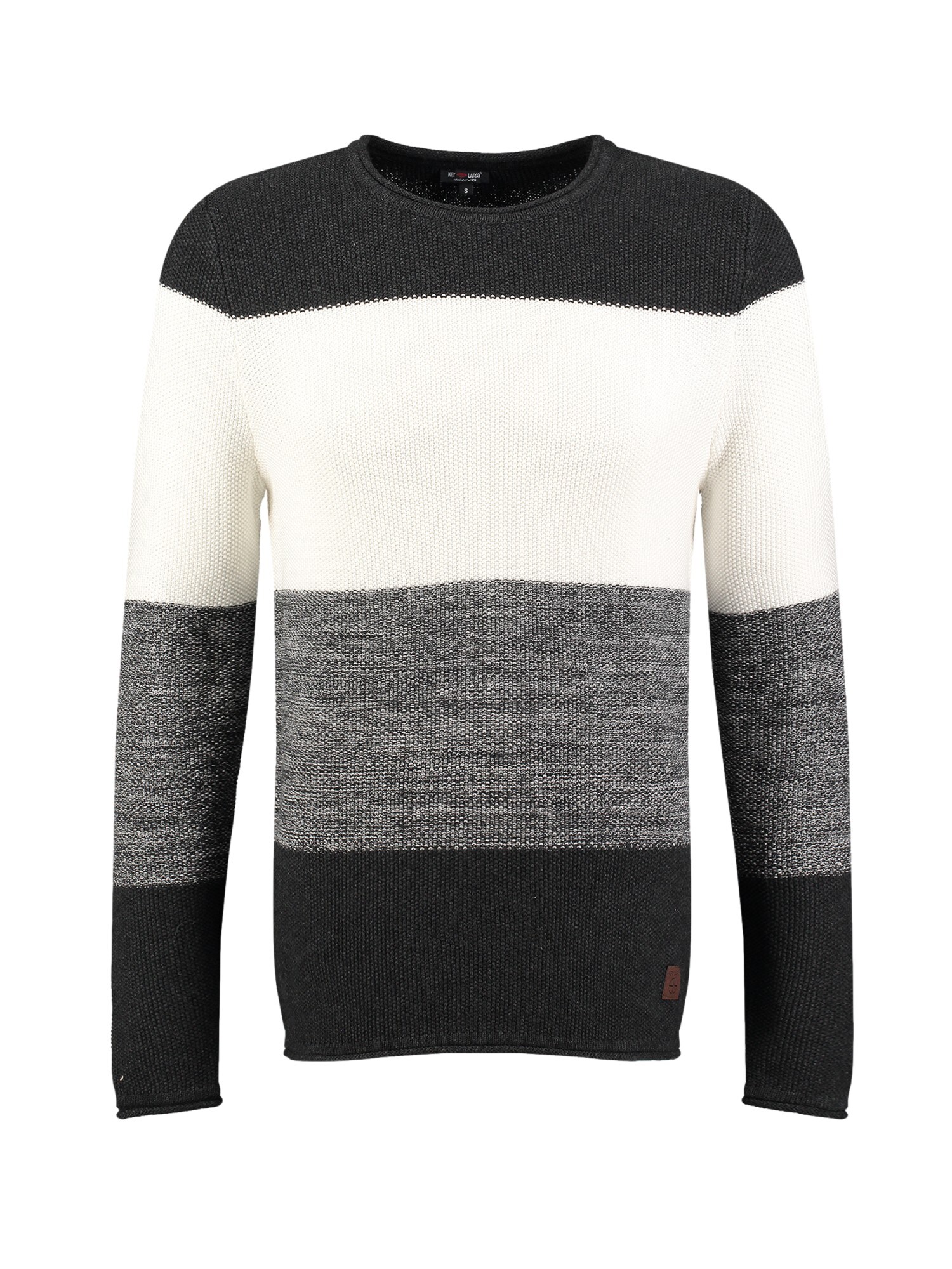 Key Largo Pulover Jogi gri amestecat / negru / alb