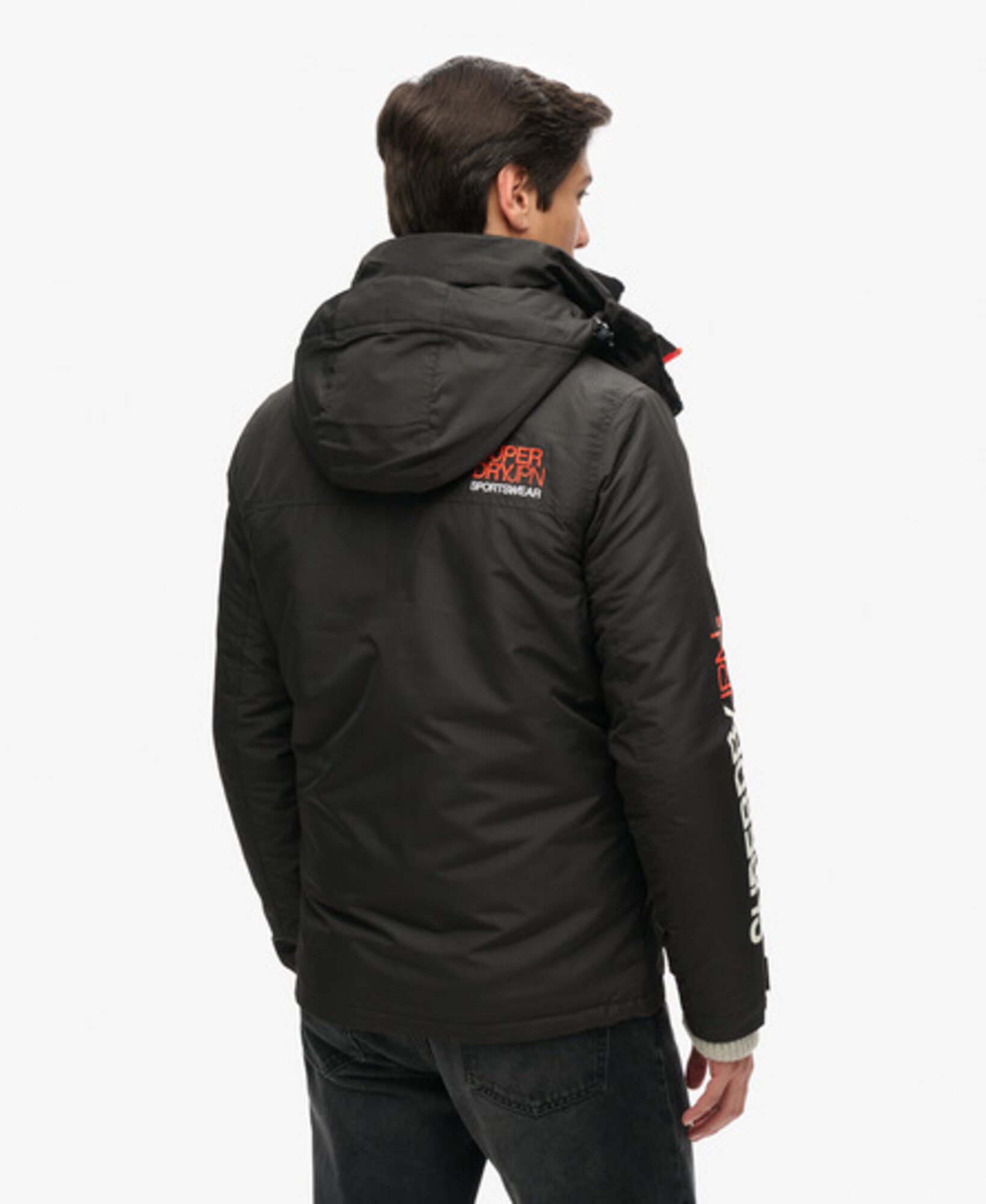 Superdry & Co Prechodná bunda 'Yachter' oranžovo červená / čierna / biela (obrázok 3)