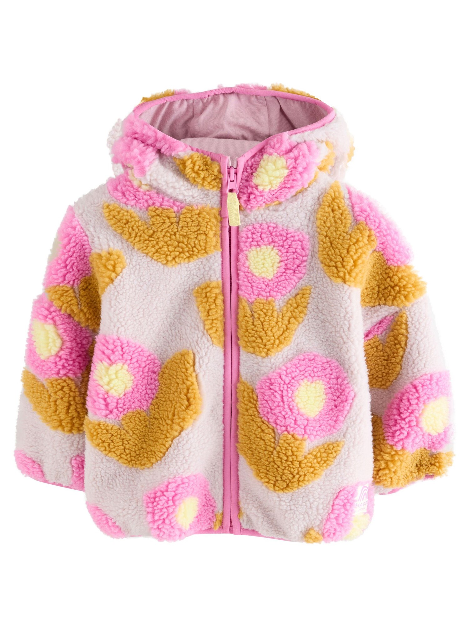 Next Jachetă  fleece  verde deschis / mov liliachiu / alb