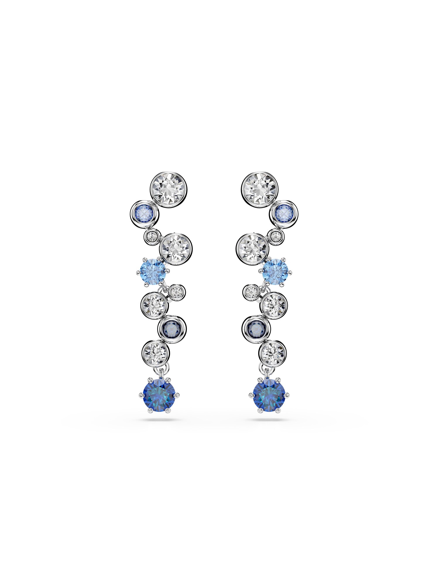 Swarovski Fülbevalók  tengerészkék / világoskék / ezüst / átlátszó akciós termékkép 1