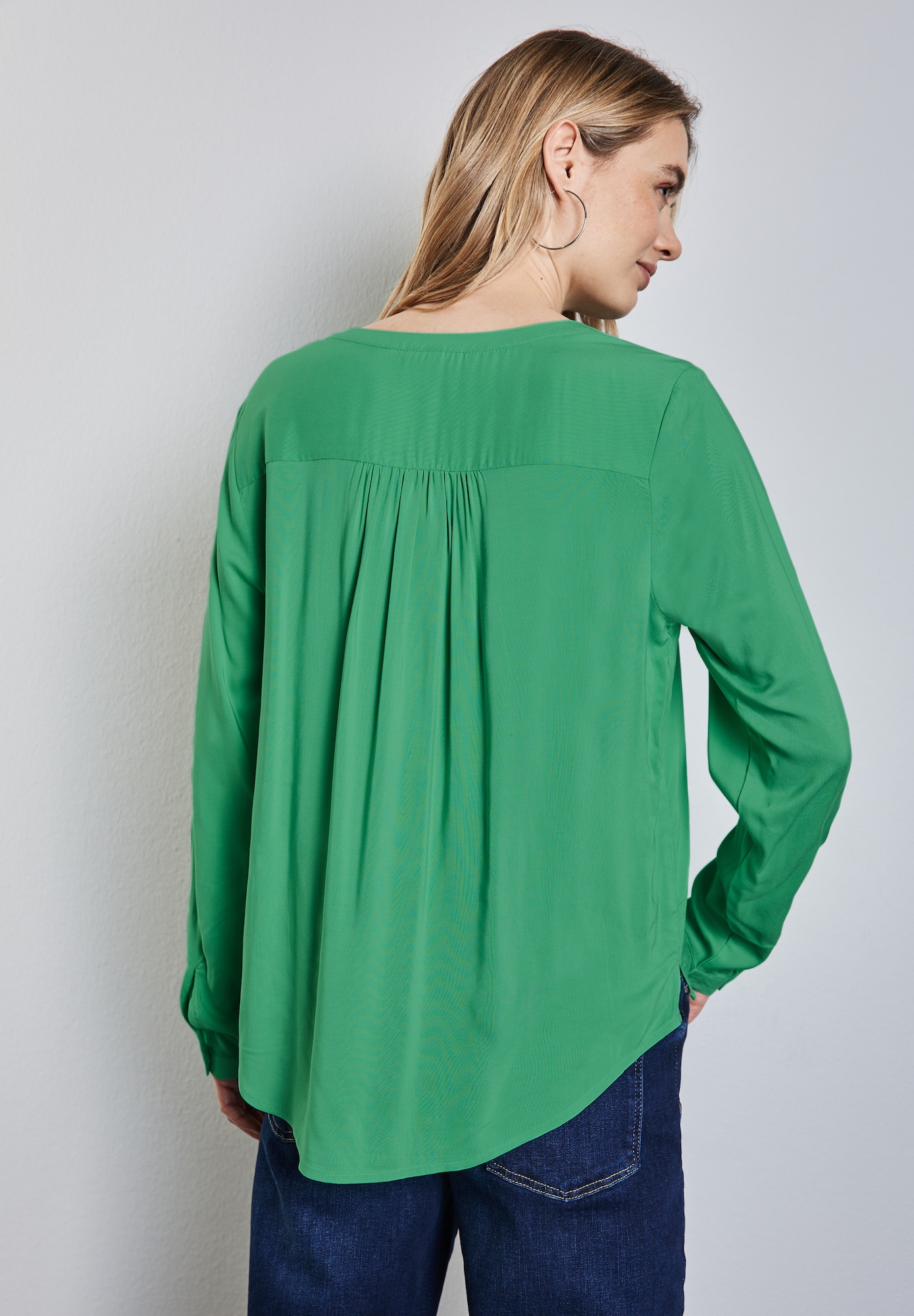 Thumbnail - STREET ONE Basic Bluse in Unifarbe