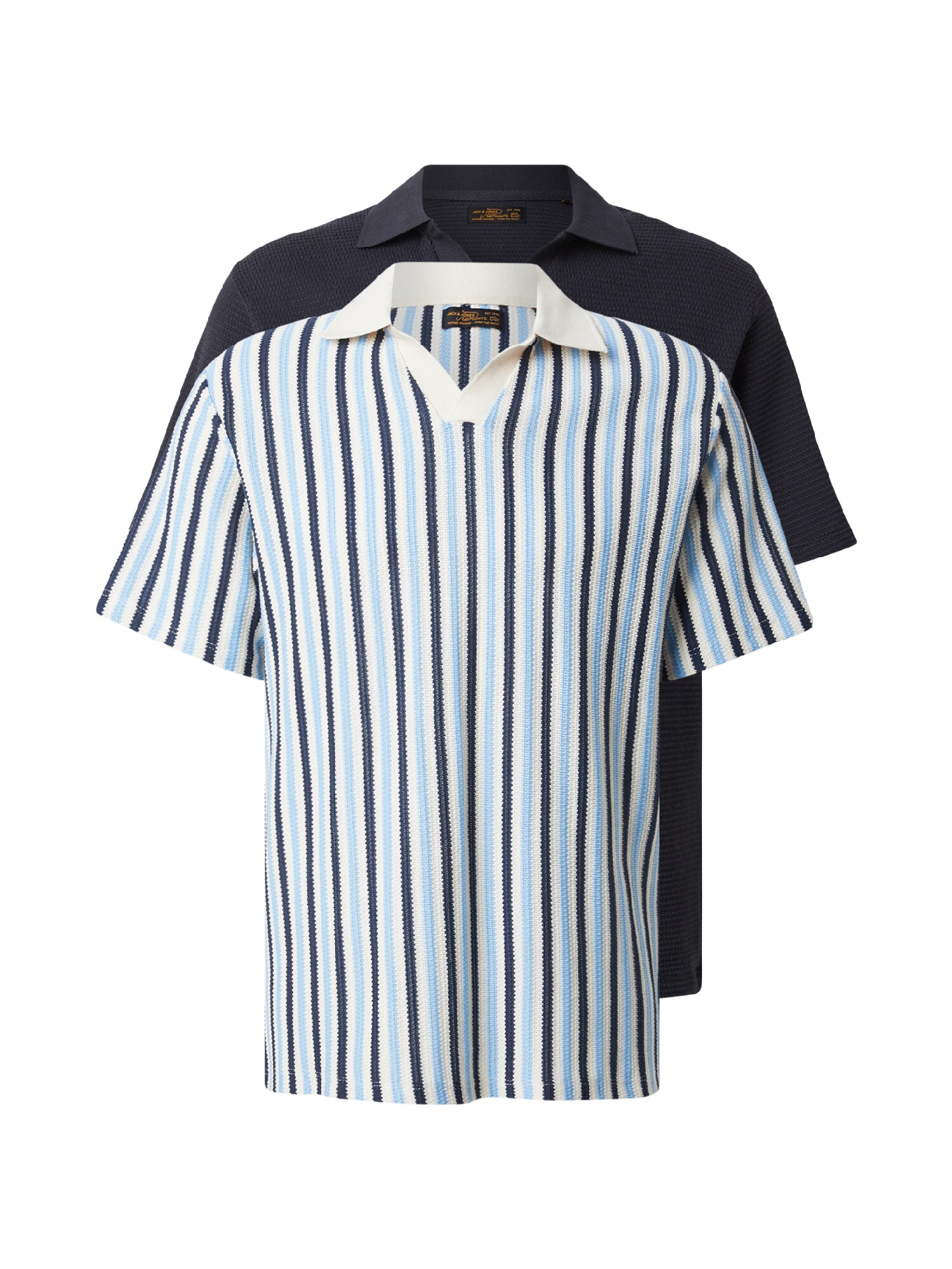 Jack & Jones Premium Tricou 'JPRBLUHARRY'  bleumarin / albastru deschis / alb murdar