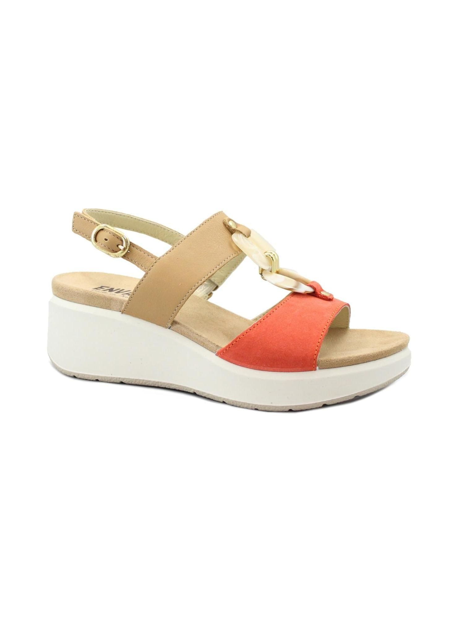Sandal 'ENVAL SOFT 1292722 arancio corda sandali donna zeppa pelle'