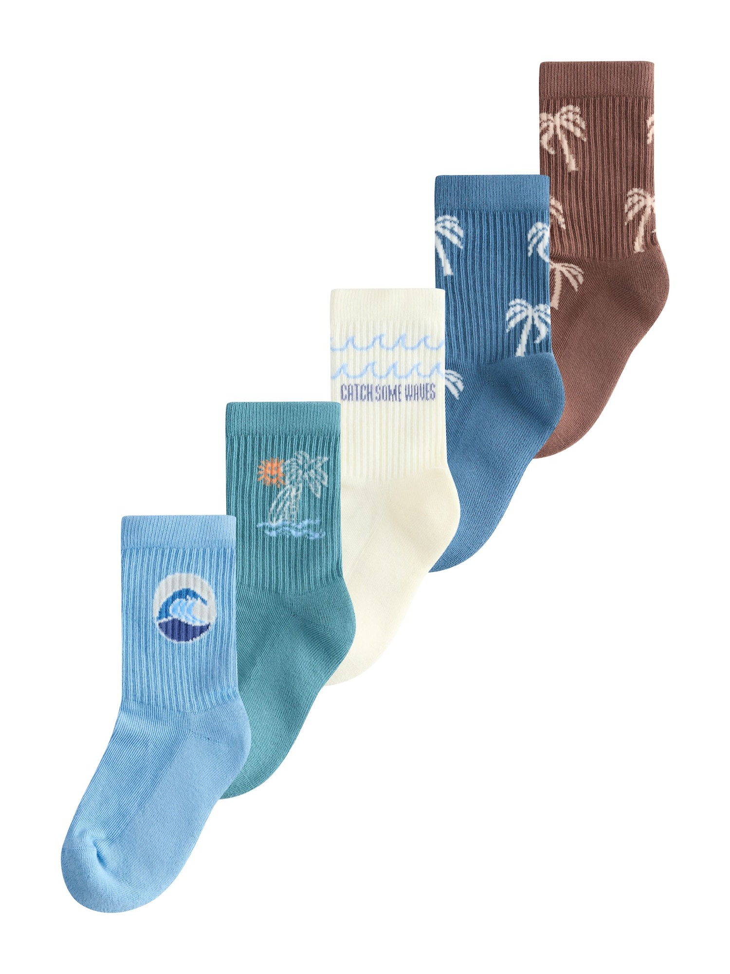 Next Șosete  ecru / albastru / albastru deschis / maro / verde petrol