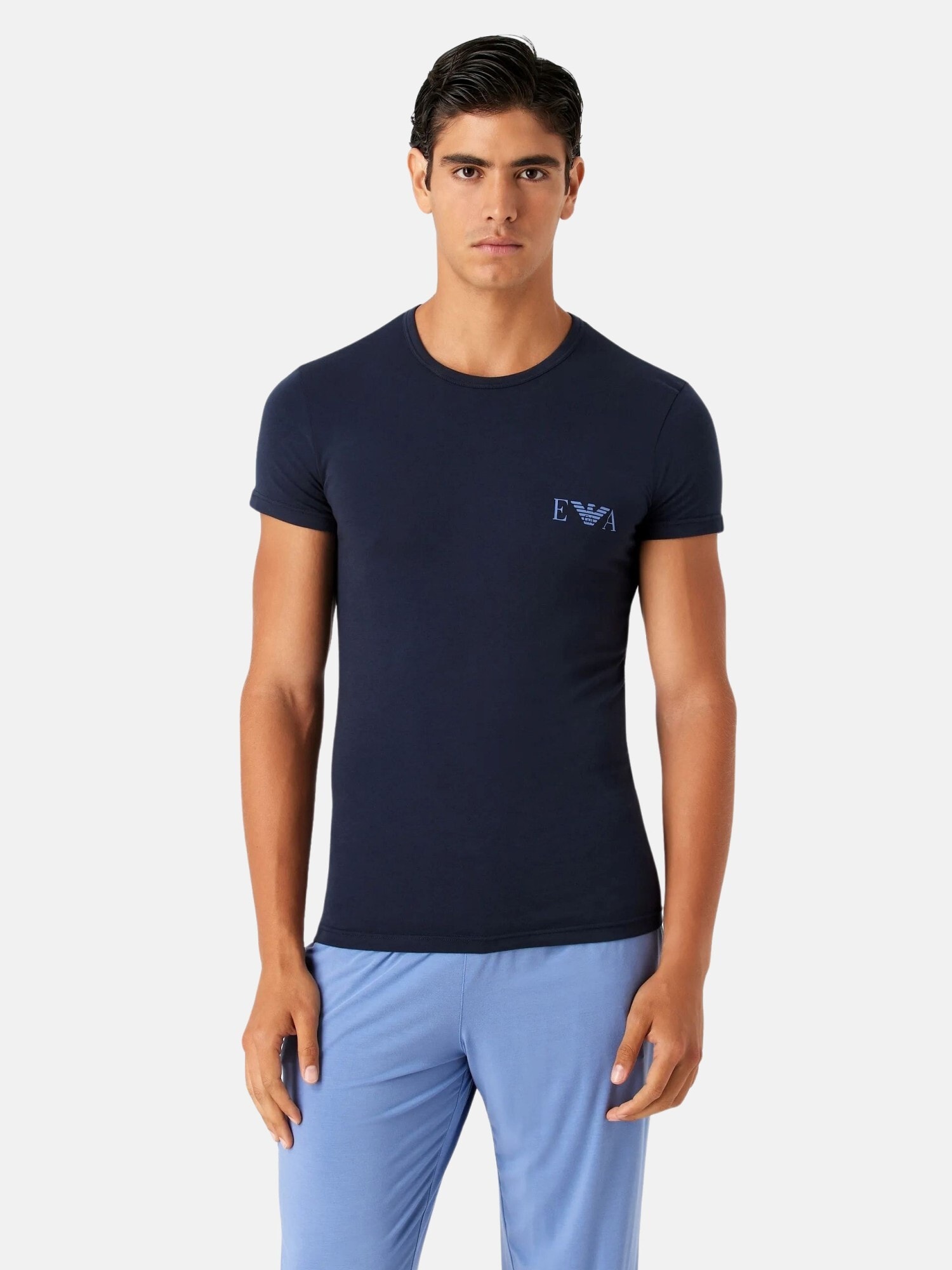 Emporio Armani Tričko námornícka modrá / svetlomodrá (obrázok 3)