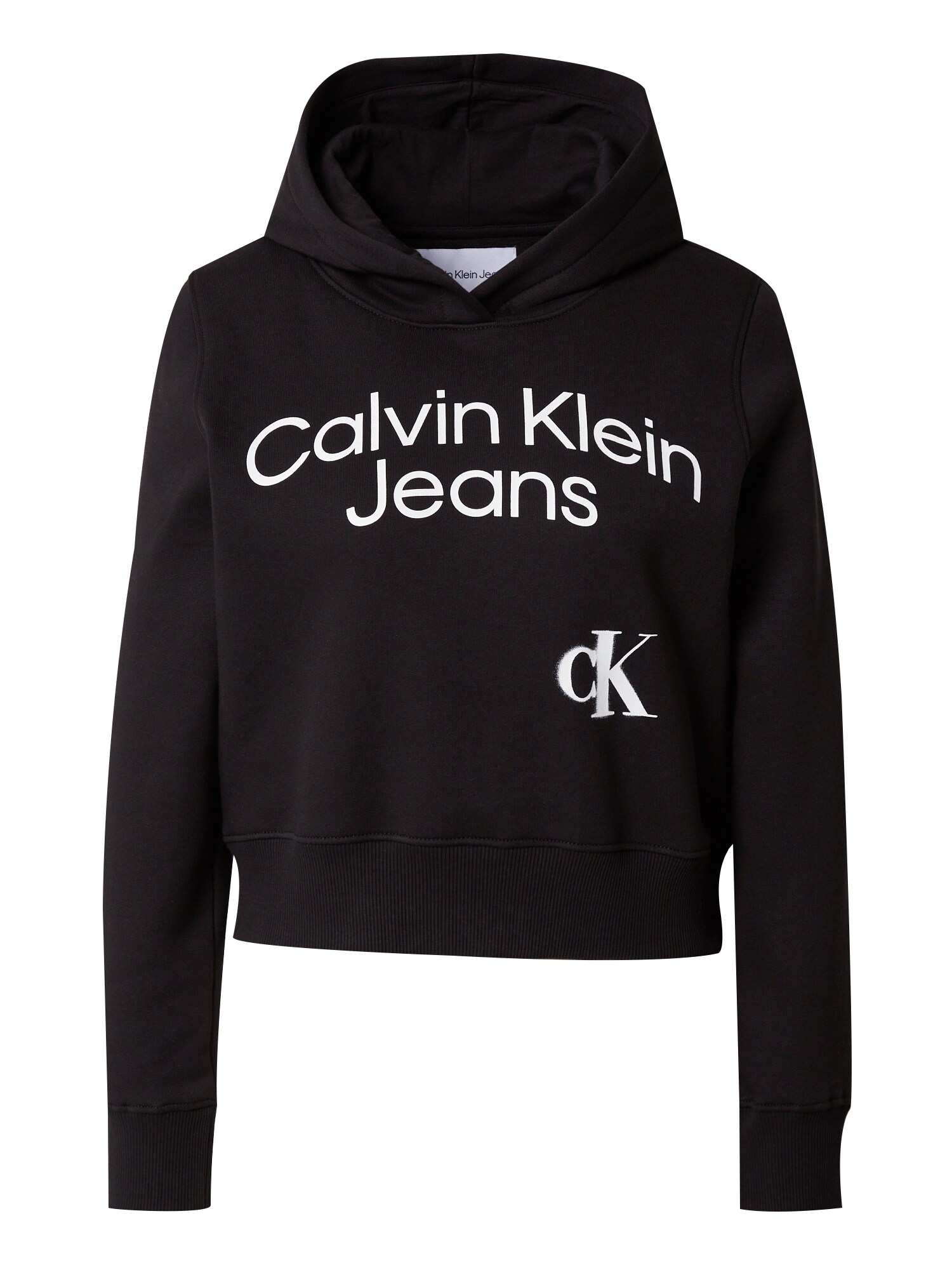 Calvin Klein Jeans Суичър  черно / бяло