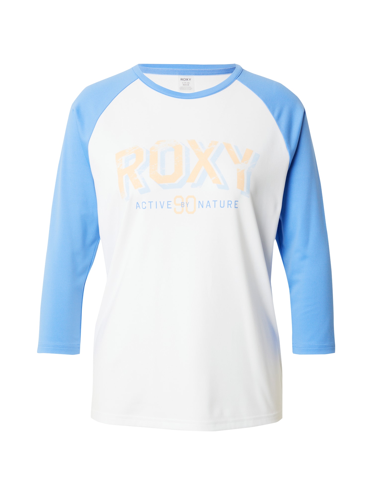 ROXY Sportiniai marškinėliai mėlyna / šviesiai mėlyna / geltona / balta