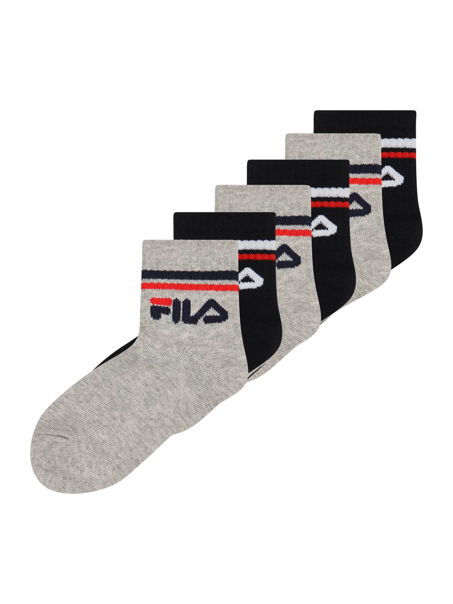 FILA Zokni  szürke melír / piros / fekete / fehér akciós termékkép 1