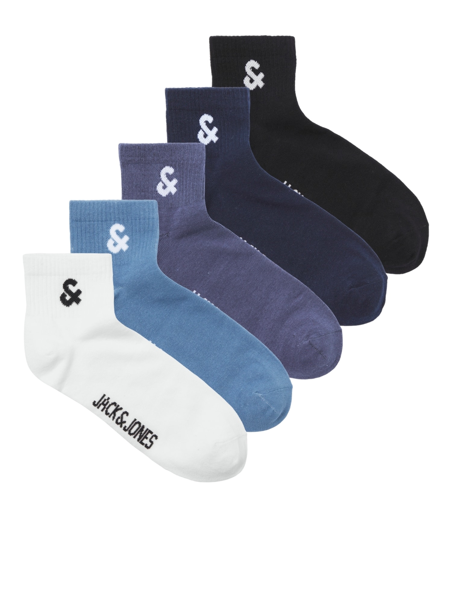 JACK & JONES Ponožky 'MILO'  námornícka modrá / dymovo modrá / modrosivá / čierna / biela